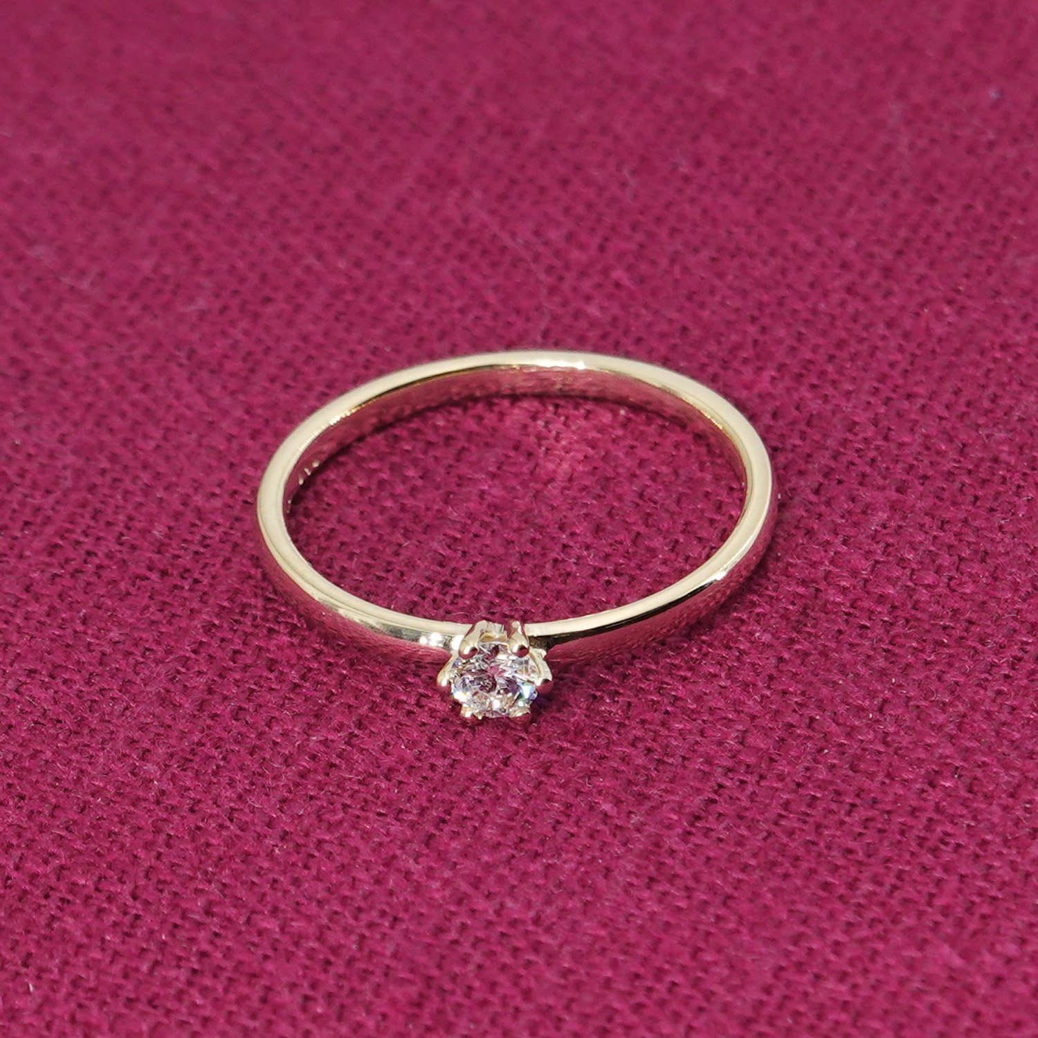 trendor Solitärring Damen-Diamant585/14K Gold Brillant 0,14 ct