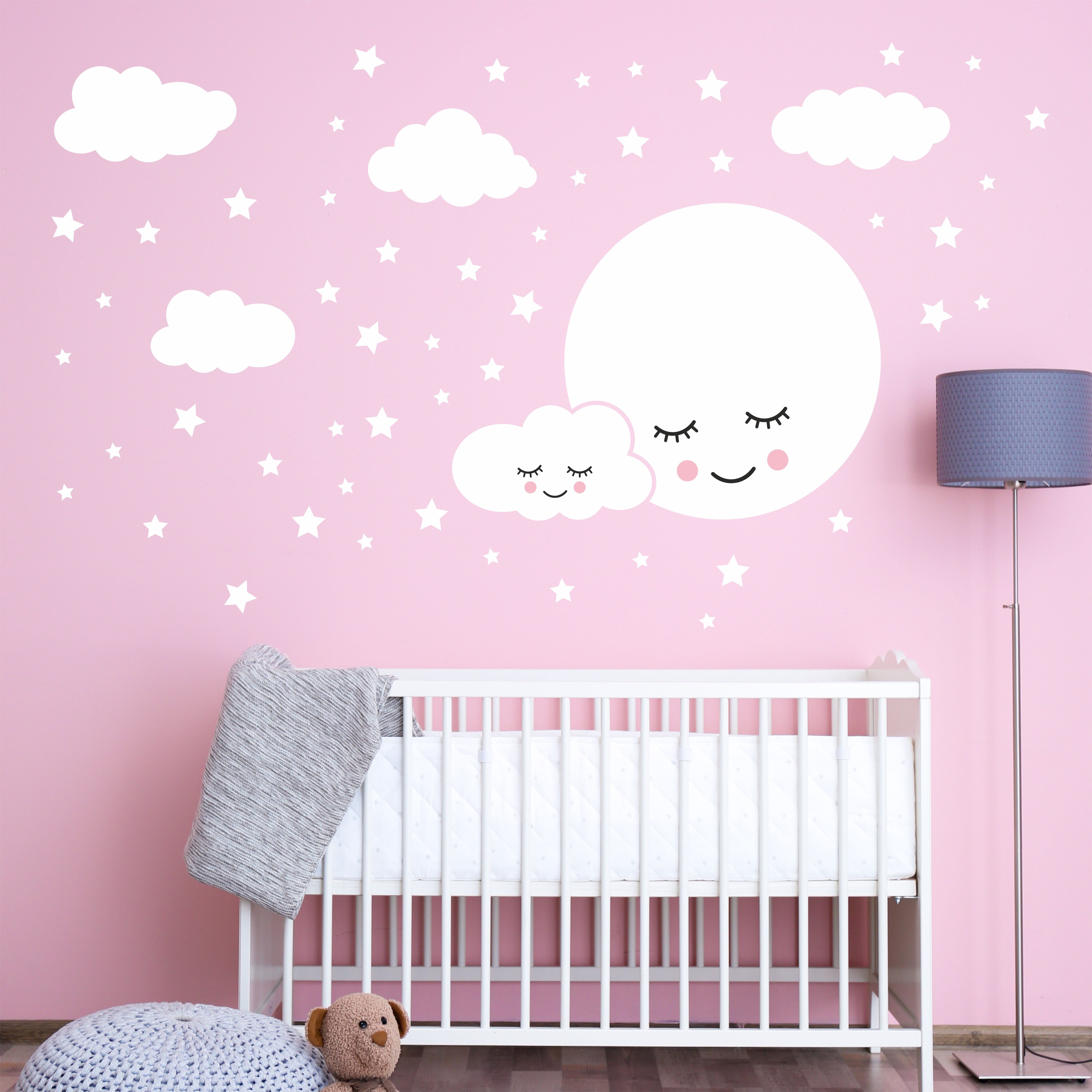 nikima Wandtattoo 162 Wandtattoo Vollmond weiß - 750 x 420 mm (PVC-Folie), Made in Germany