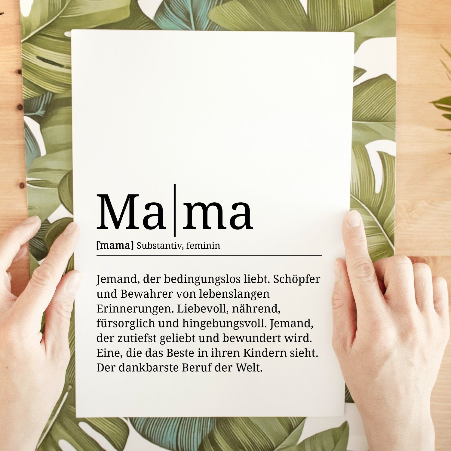 Definition Geschenk Tigerlino Geburtstag Muttertag Poster Mama Wandbild