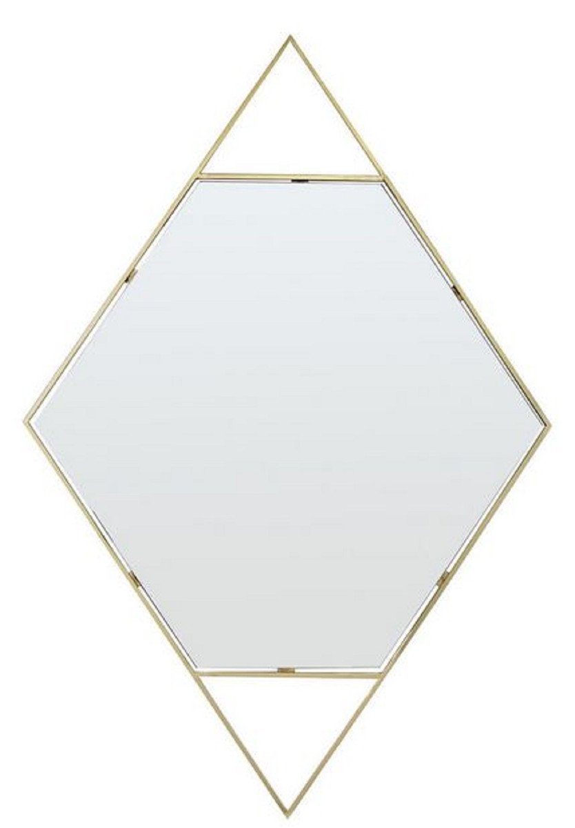 - H. 81 x Diamanten - eines Designer cm 119 in Casa Wandspiegel Edelstahl Gold Designermöbel Wandspiegel Padrino Form Spiegel