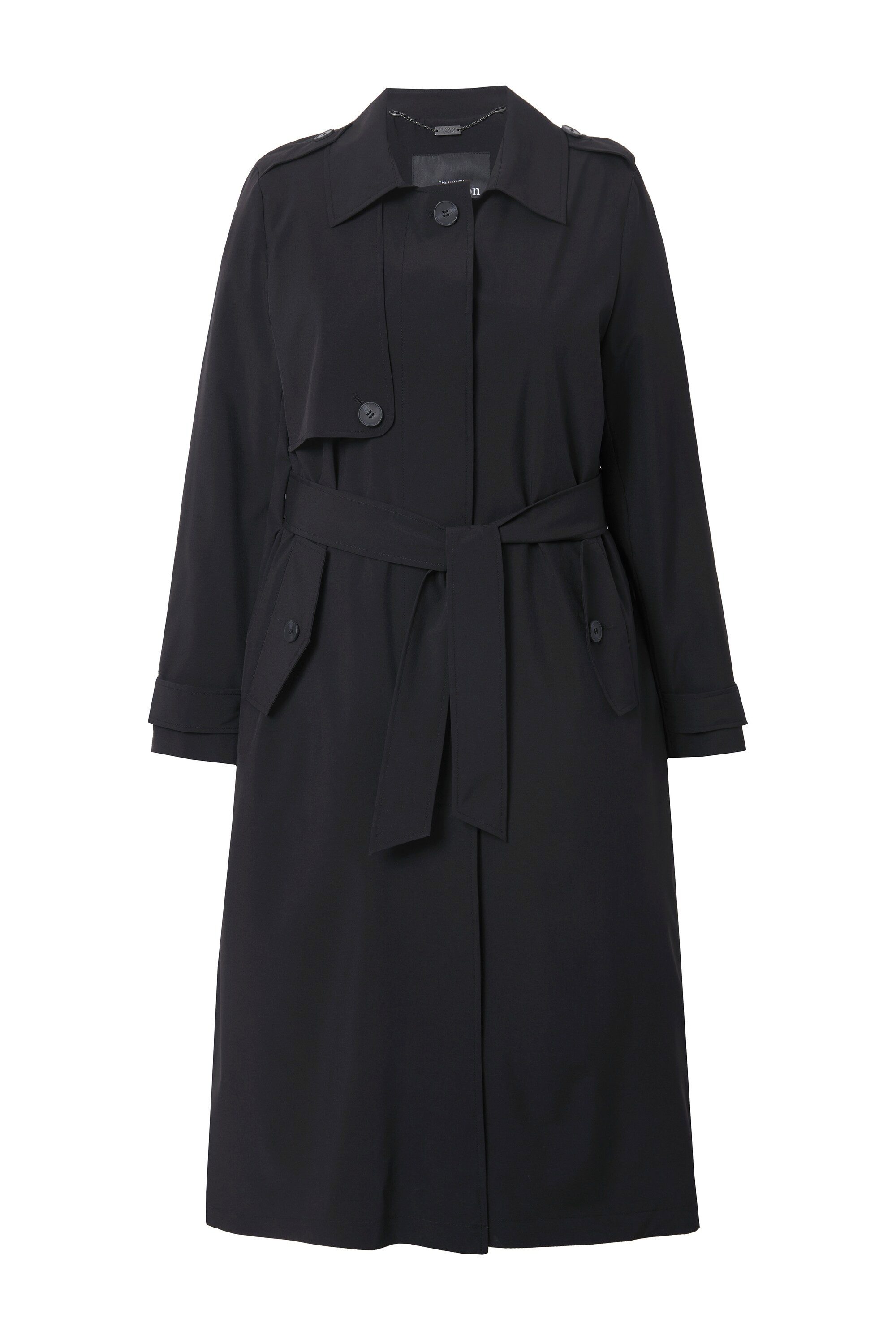 Ulla Popken Wintermantel Trenchcoat A-Linie Hemdkragen günstig online kaufen