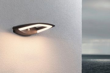 Paulmann LED Außen-Wandleuchte Outdoor 230V Akena PIR anthrazit, LED fest integriert, Warmweiß, PIR-Sensor, Bewegungsmelder