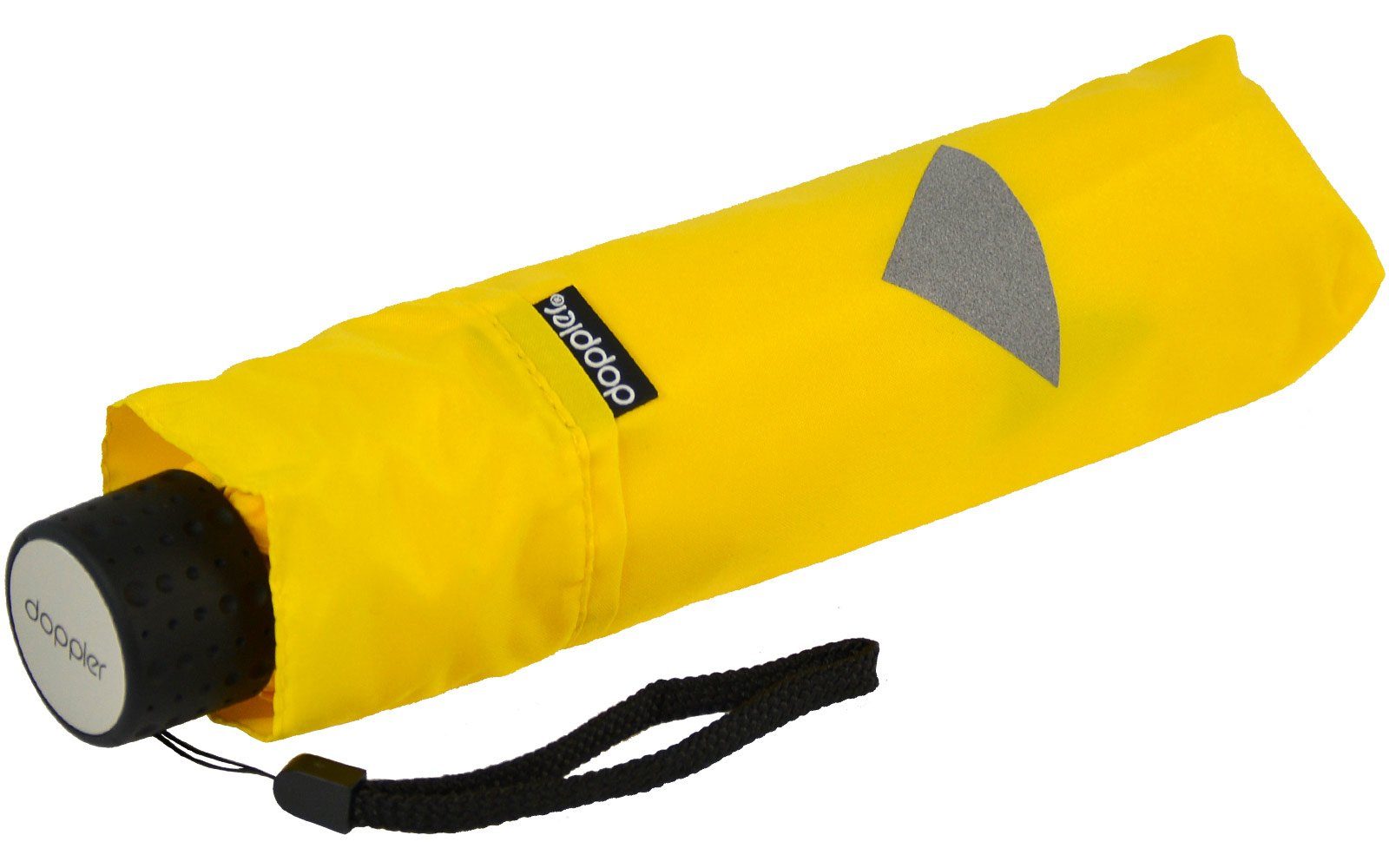 gelb Taschenregenschirm Havanna mit doppler® leichter kleiner, reflektierenden Reflex, Kinderschirm Kids Aufdrucken Super-Mini