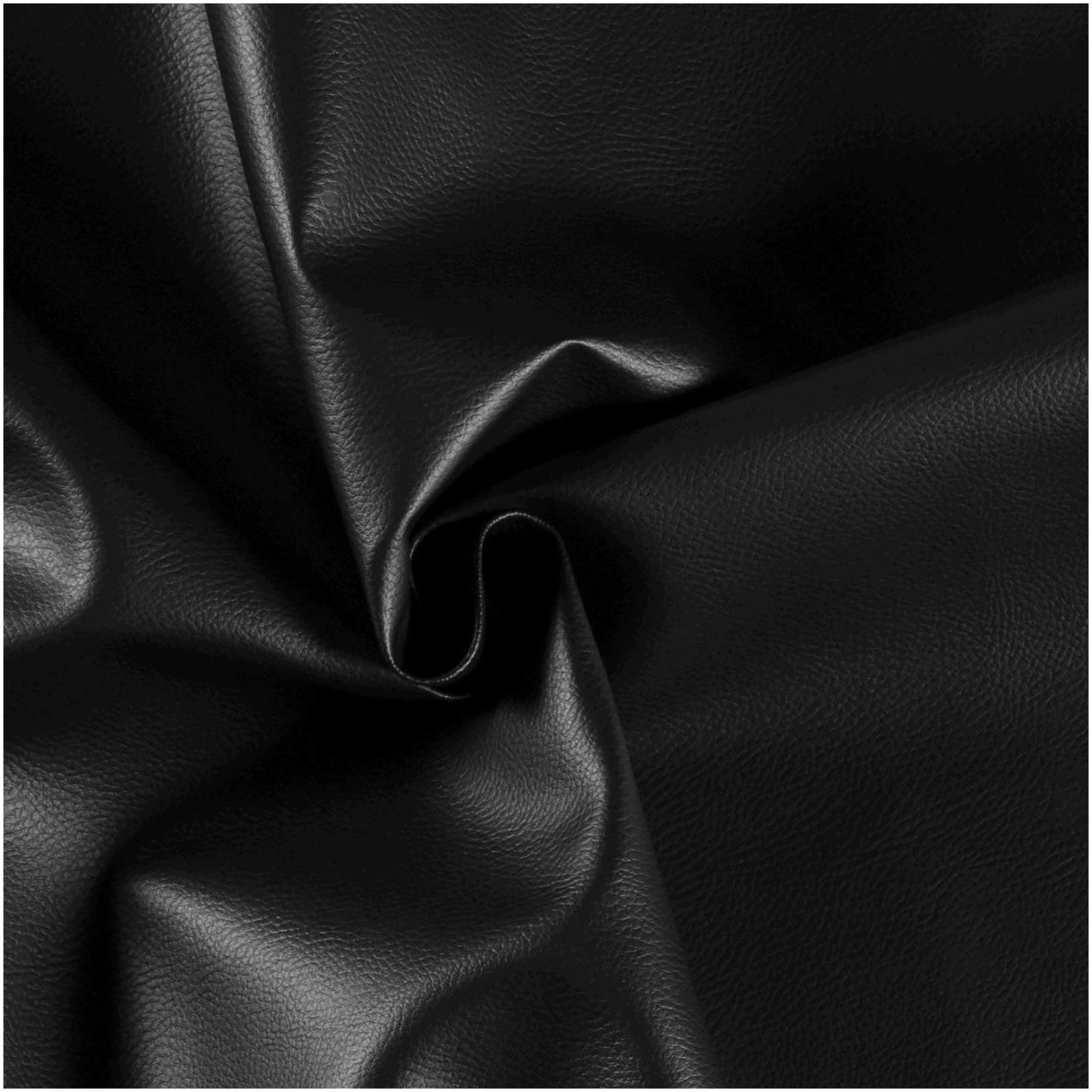 maDDma Stoff Kunstleder Meterware 450g/m² Lederimitat Polsterstoff Möbelstoff 140cm, schwarz