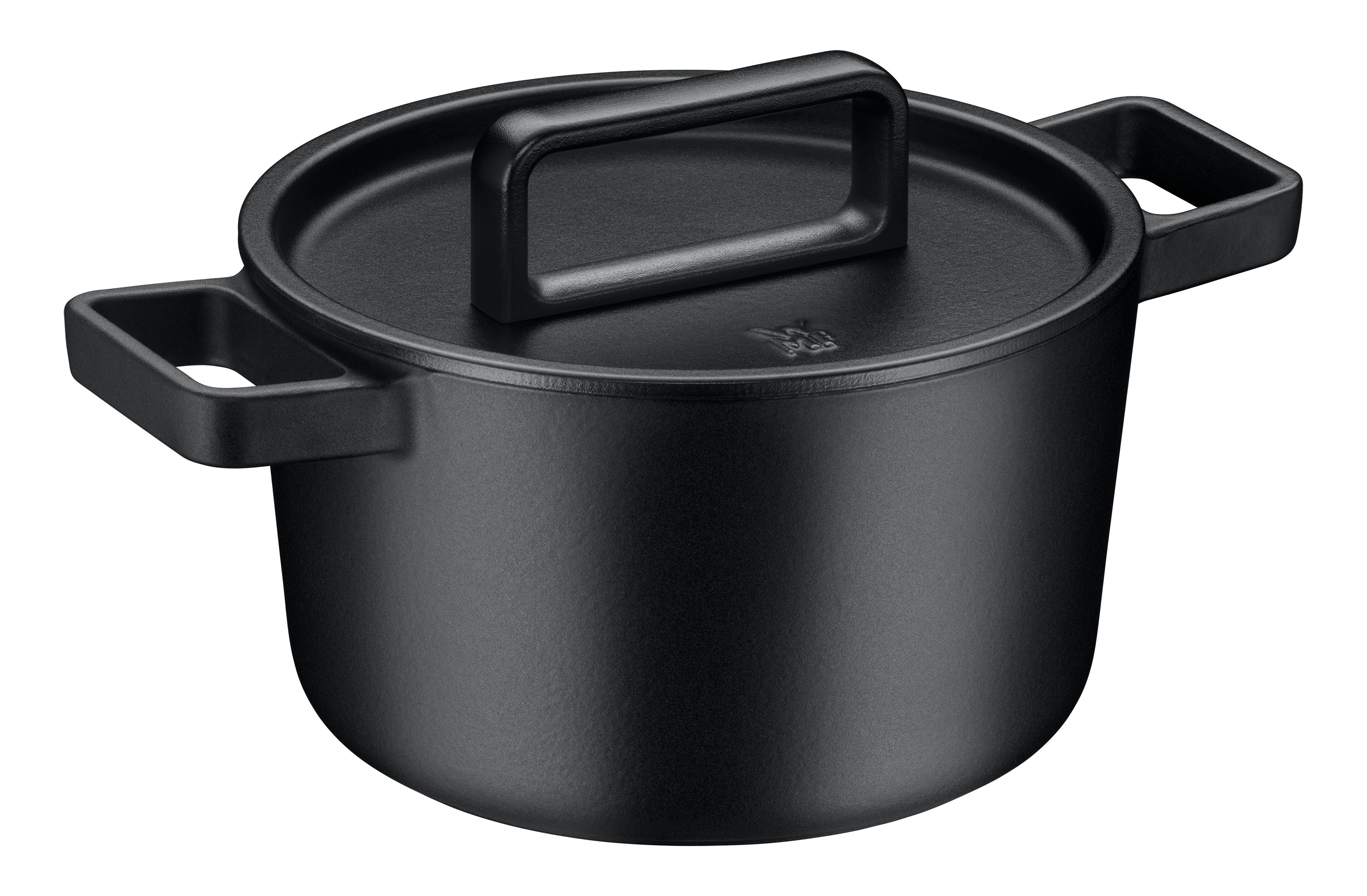 WMF Bräter Flavour, Gusseisen Bräter Induktion, Schmortopf emailliert, Gusseisen, Gusseisen-Kochgeschirr, Deckel mit Kondensationsnoppen