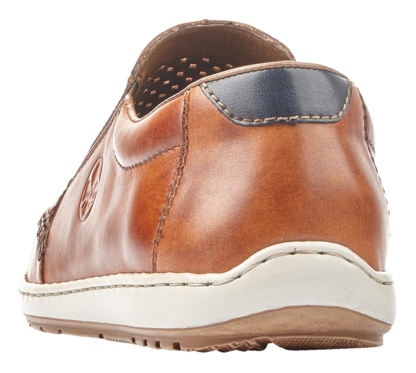 Rieker Slipper Slip on Sneaker, Schlupfschuh, Loafer mit perforiertem Blatt