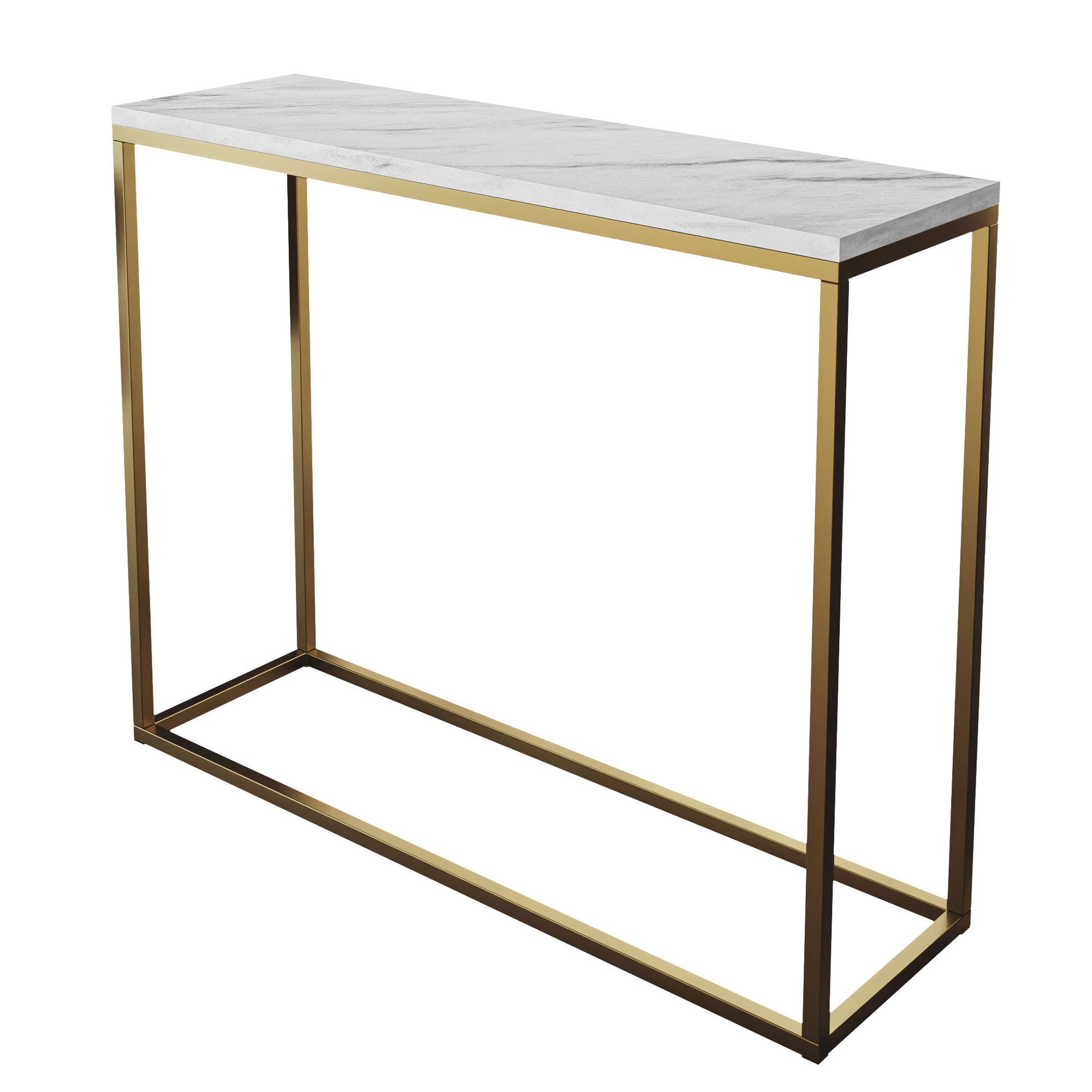 Lookway Konsolentisch MODERN LEVANTO mit goldfarbenem, mattem Gestell (1x Konsole), Breite: 80/100 cm