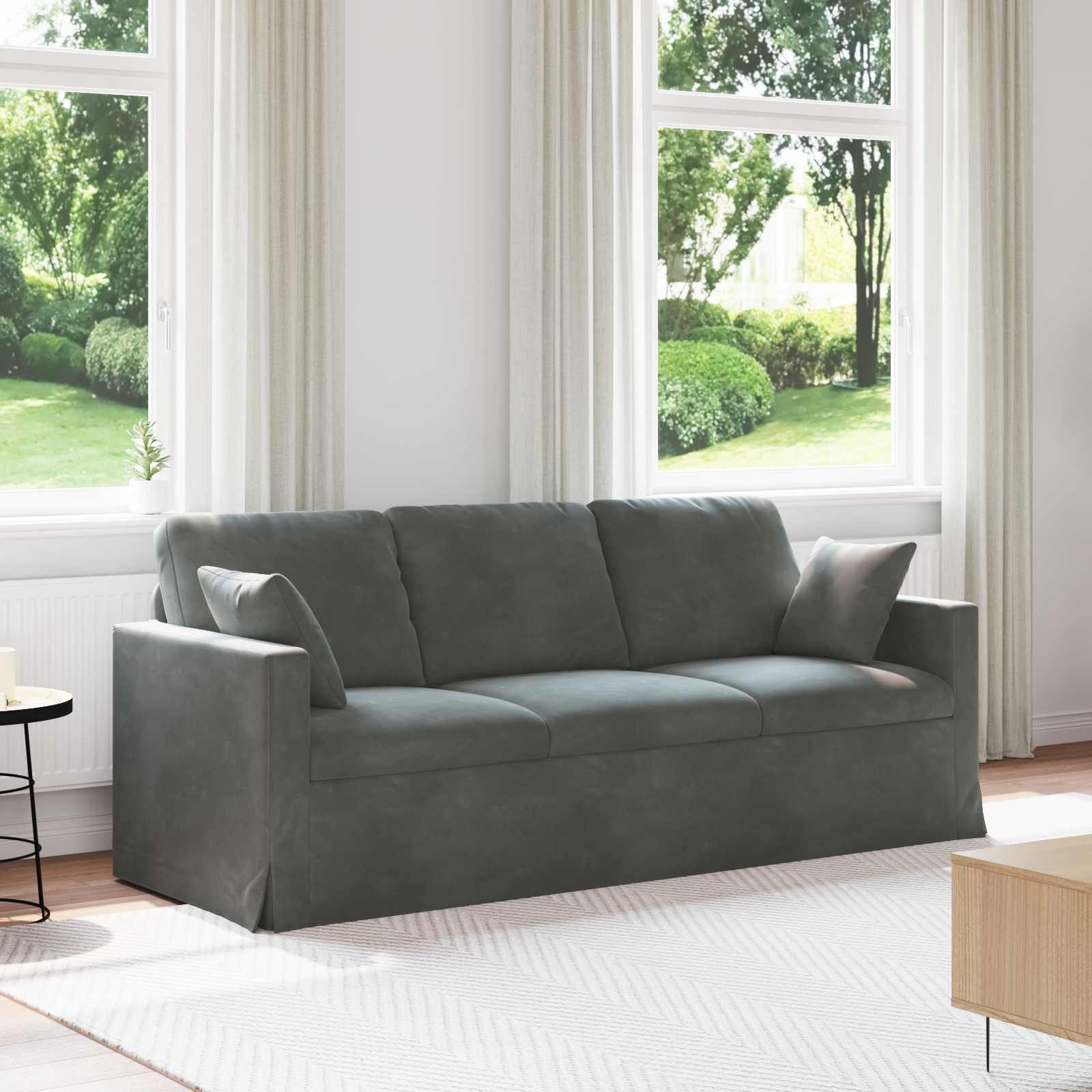 vidaXL Sofa Sofa Dunkelgrau 198 x 78 x 80 cm Samt, 1 Teile