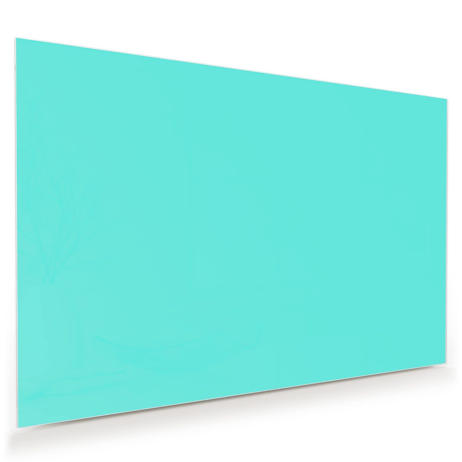 Primedeco Glasbild Wandbild Mintblauer Hintergrund mit Aufhängung, Einfarbige Designs (21 verschiedene Größen, 1 St), Elegante Aufhängung