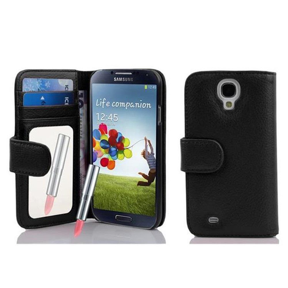 Cadorabo Handyhülle Samsung Galaxy S4 Samsung Galaxy S4, Handy Schutzhülle - Hülle, Robustes Cover, mit Kartenfach, mit Spiegel