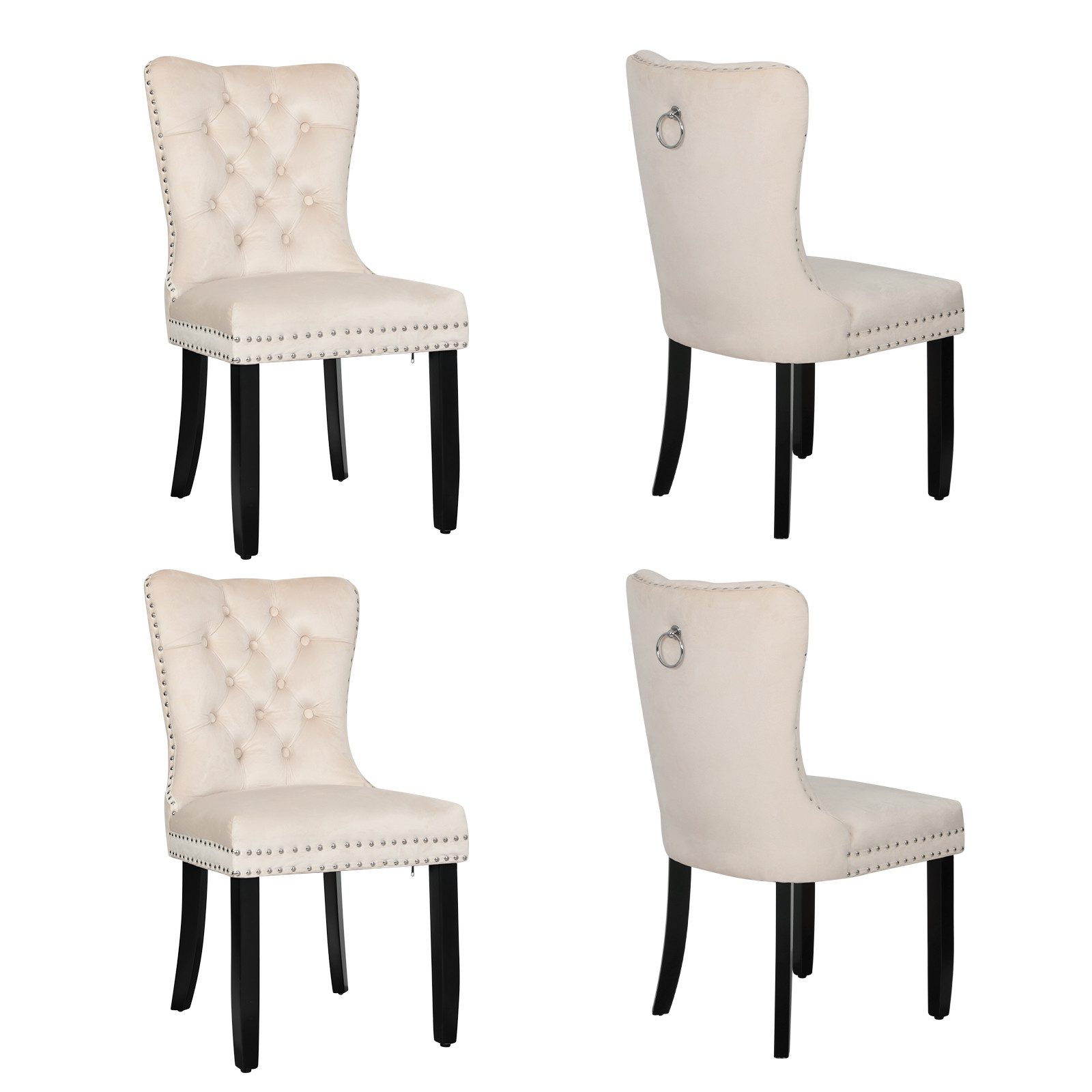 Puluomis Esszimmerstuhl (2/4/6/8 Set Grau/ Schwarz/Beige, günstig online kaufen