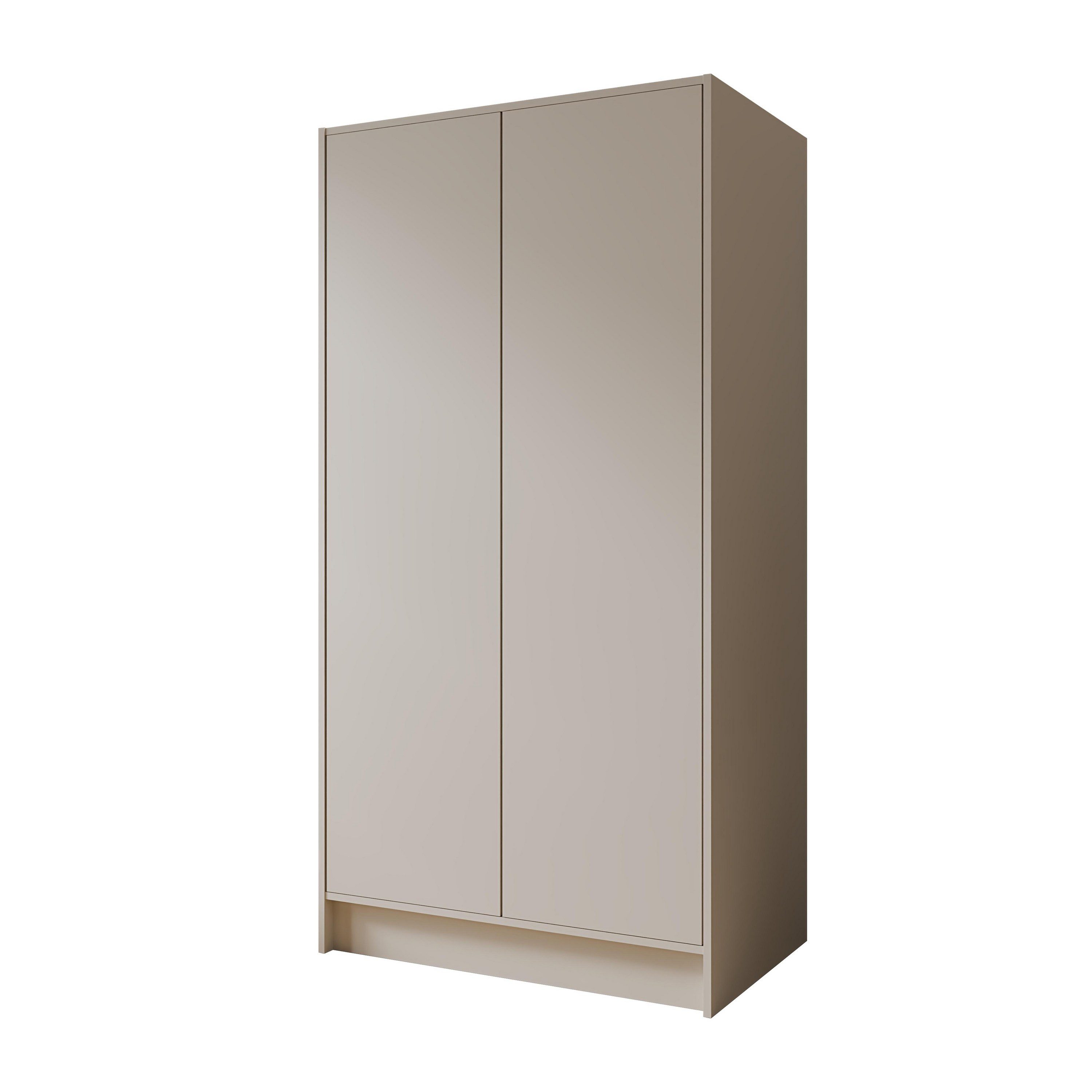 Masseno Drehtürenschrank VELAR 102 cm Kleiderschrank 2 Türen Schlafzimmerschrank Kaschmir
