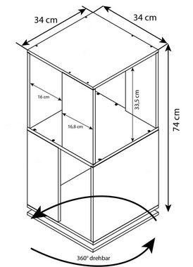 VCM Aktenregal Holz Regal Büroregal Aktenregal drehbar Stifta L, 1-tlg.