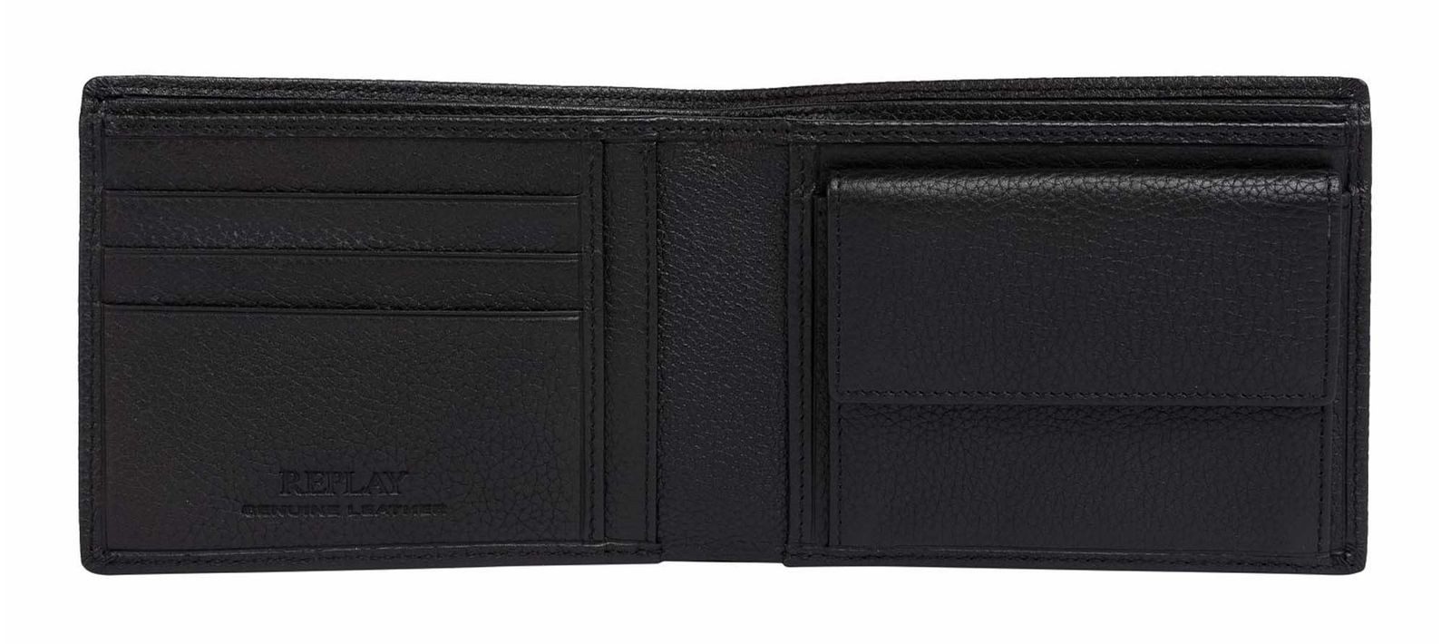 Replay Geldbörse Wallet, aus echtem Rindsleder mit RFID-Blocker Schutz