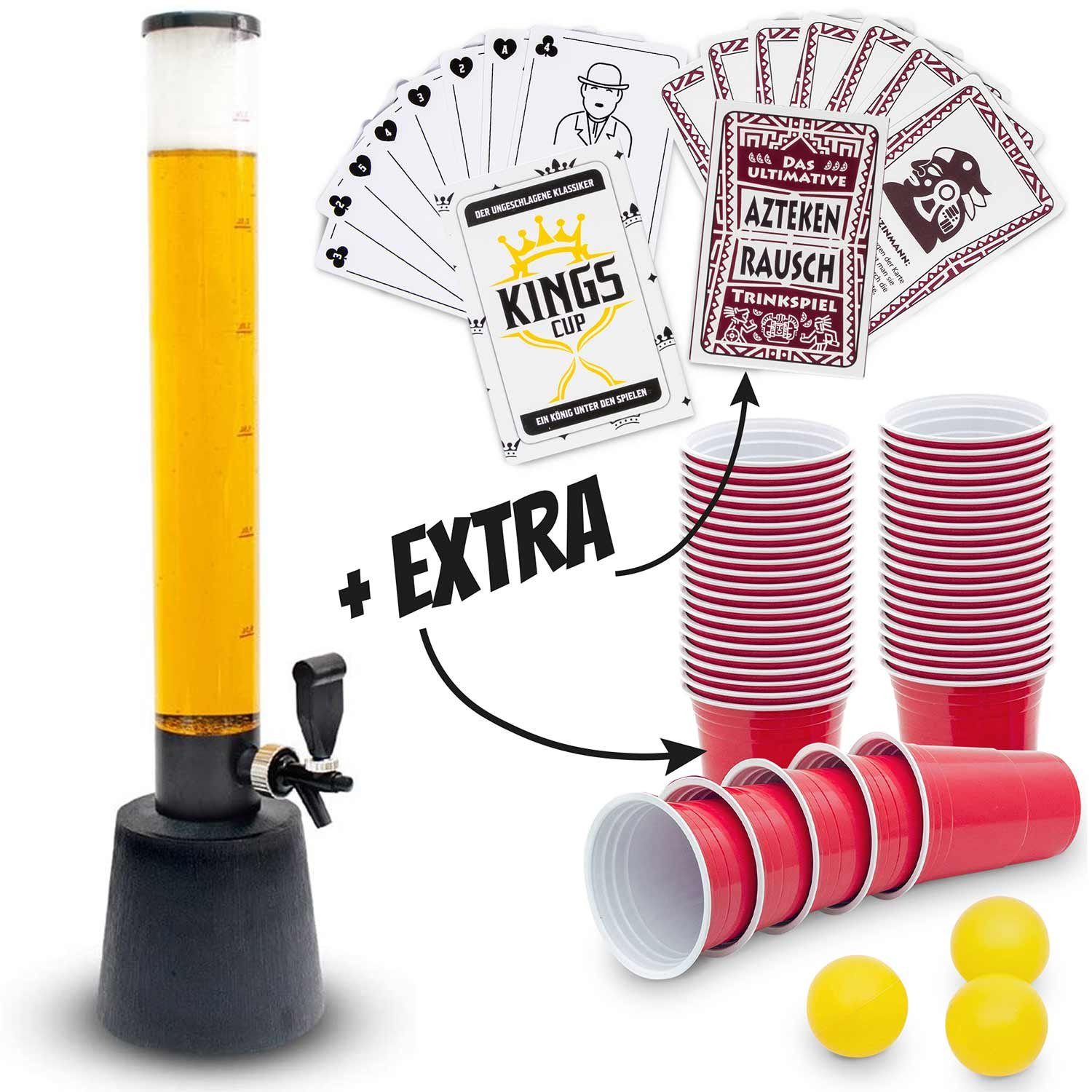 Trinksäule Getränkebecher Goods+Gadgets 3,5L/5L 2 3,5 Trinkspiele Getränkesäule Zapfsäule Trinksäule Biertower Liter Biersäule + 50 Trinksystem +