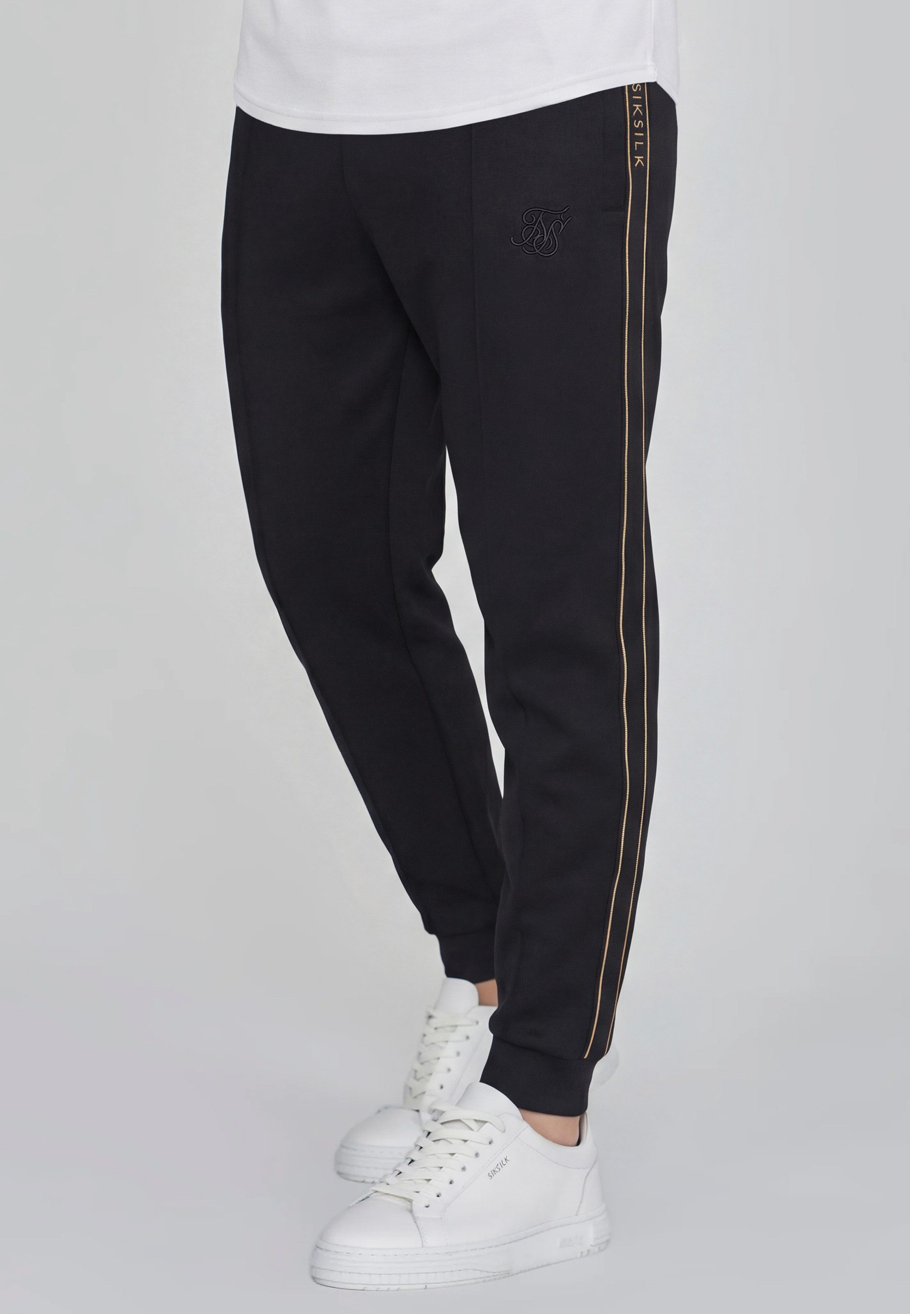 Jogger Pants SikSilk Herren Schwarz Tapered Joggers