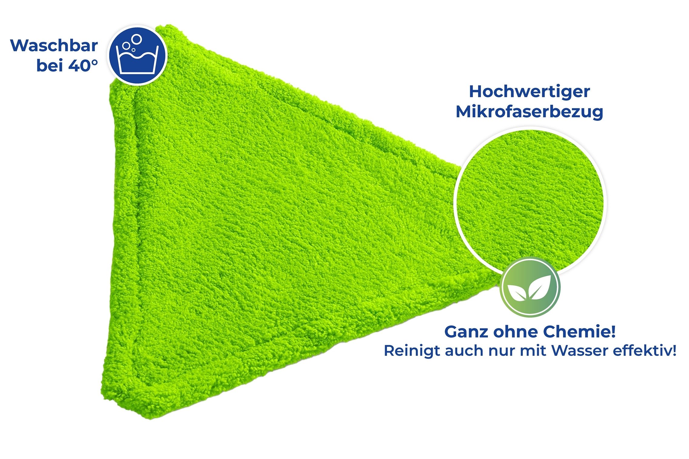 Maximex Bodenwischer-Set Modell Triangel, (Set), flacher Wischmopp, Mikrofaser, zur Reinigung von Ecken & Nischen