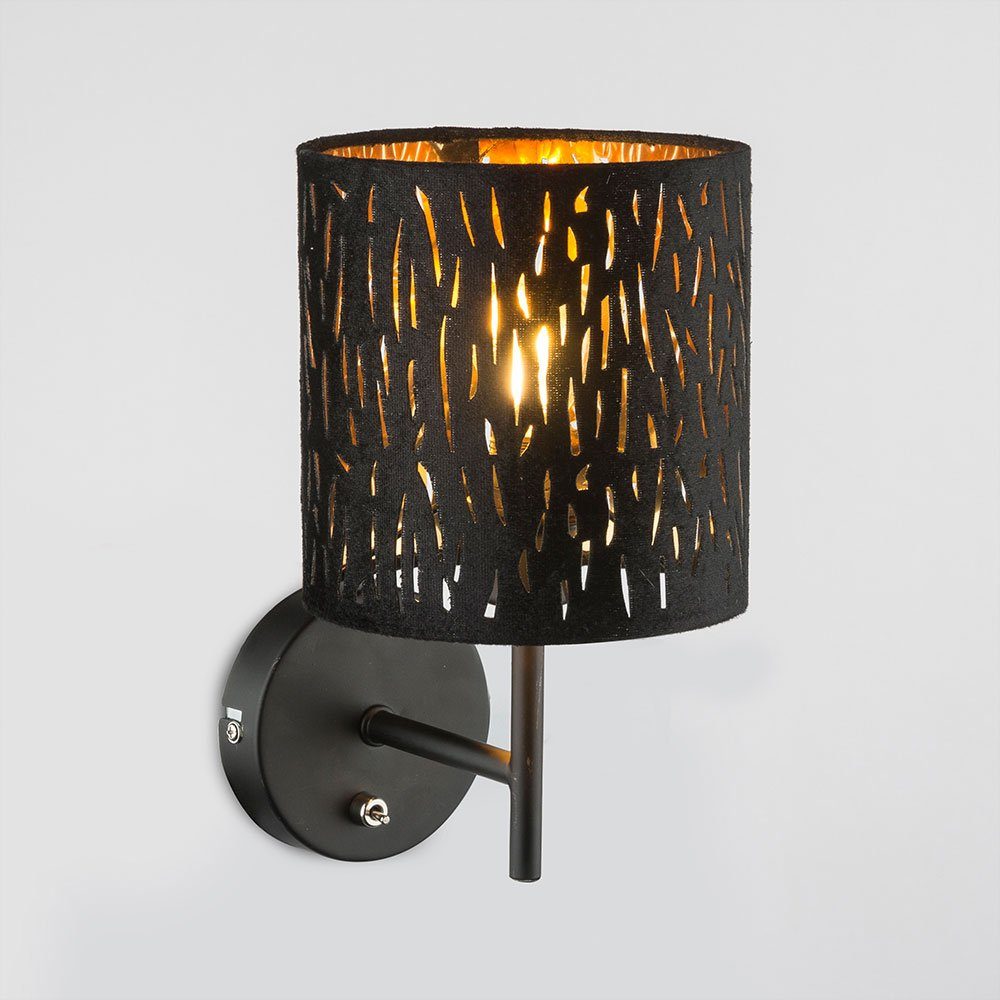 Design Samt Globo schwarz Wand Schirm Leuchte Lampe Strahler inklusive, Wandleuchte, nicht Leuchtmittel
