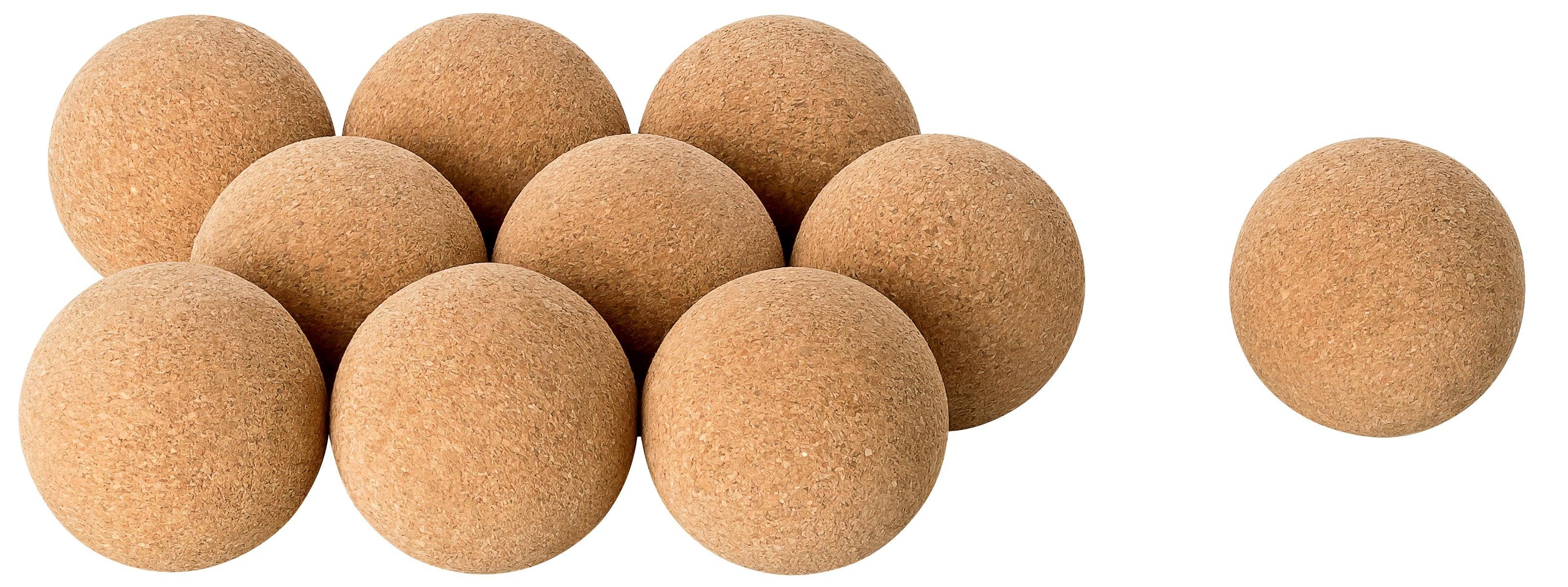 Kork-Deko.de Massagerolle Faszienball aus Presskork, Ø 50 mm – Massageball für Hände & Füße