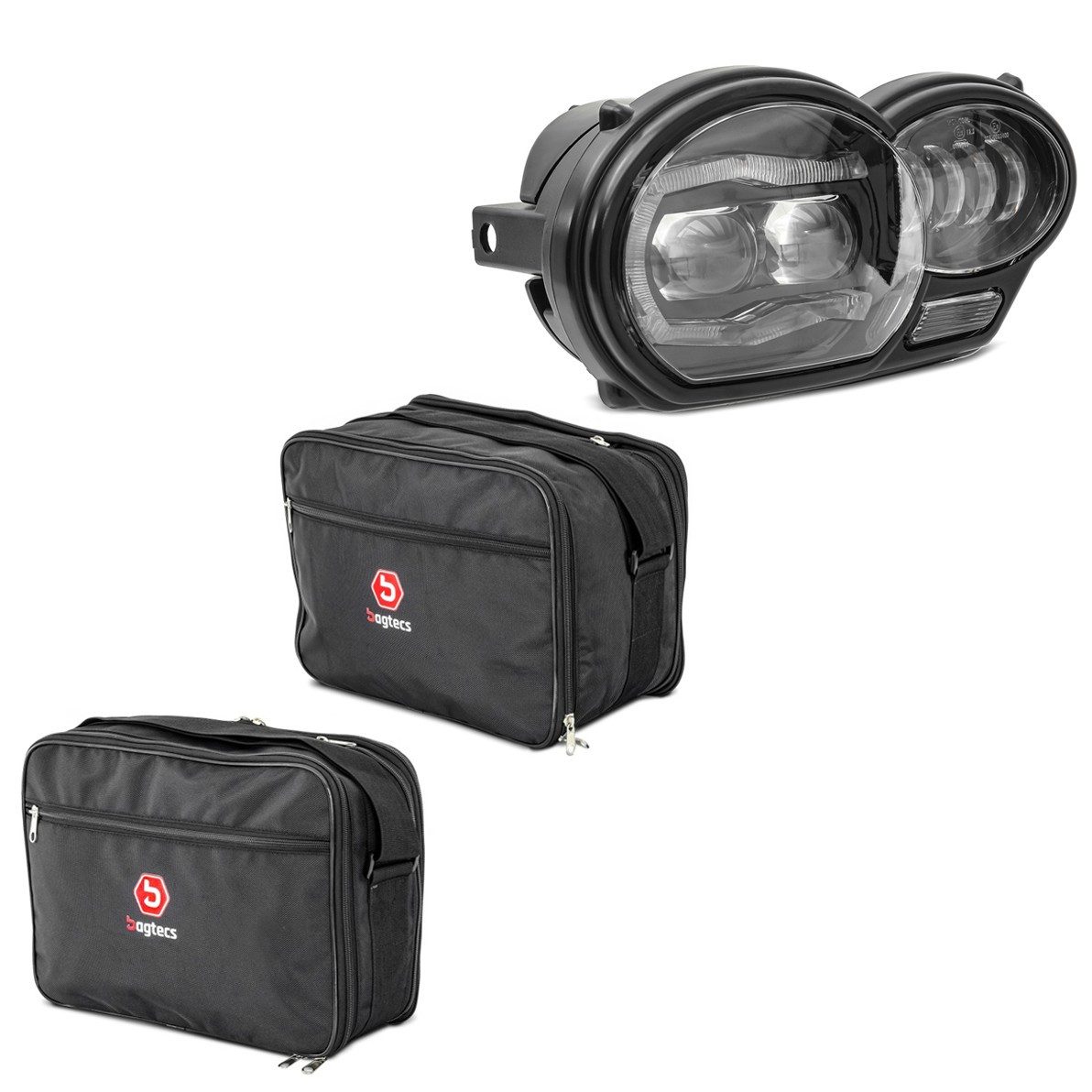 Lumitecs Halter Set: LED Scheinwerfer passend für BMW R 1200 GS 04-12 ECE # QL4 mit Va