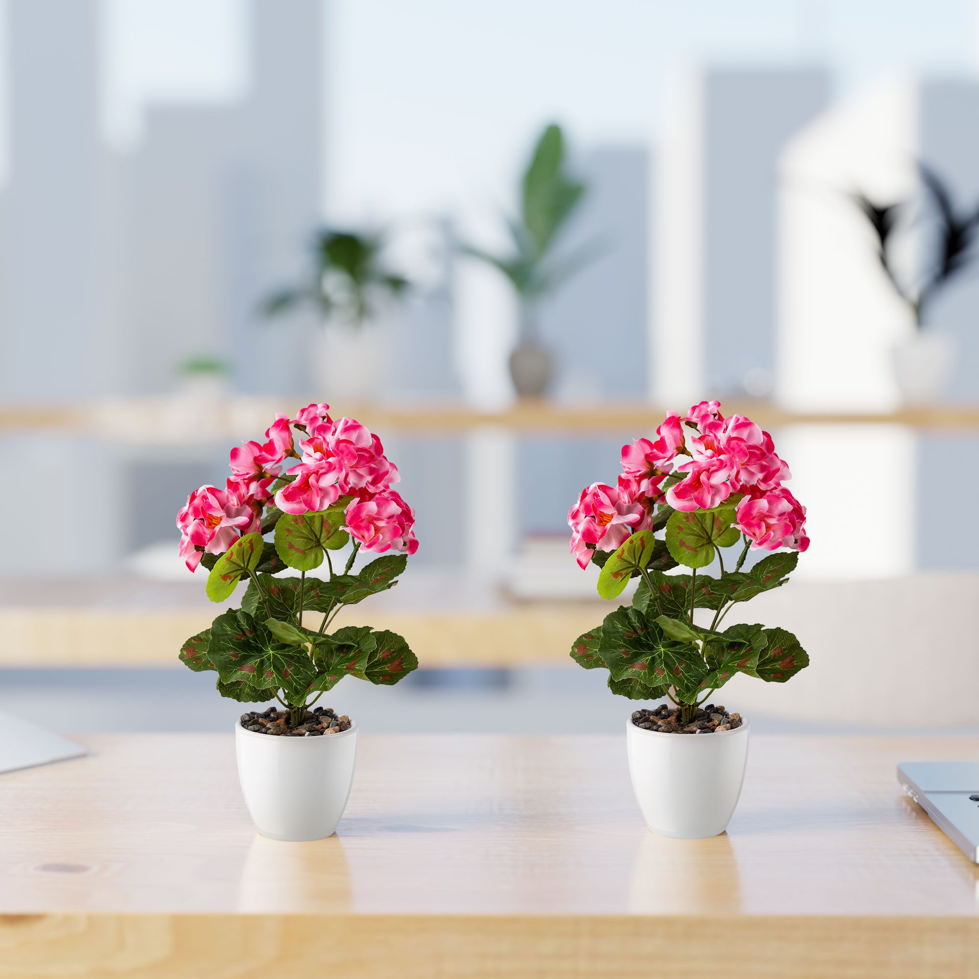 Kunstblume Kunstblumen im Topf, Künstliche Blumen wie echt, Deko Blumen Geranie, Kamelie, Orchidee, Azalee, Veilchen, PASCH, Hochwertiger Keramiktopf