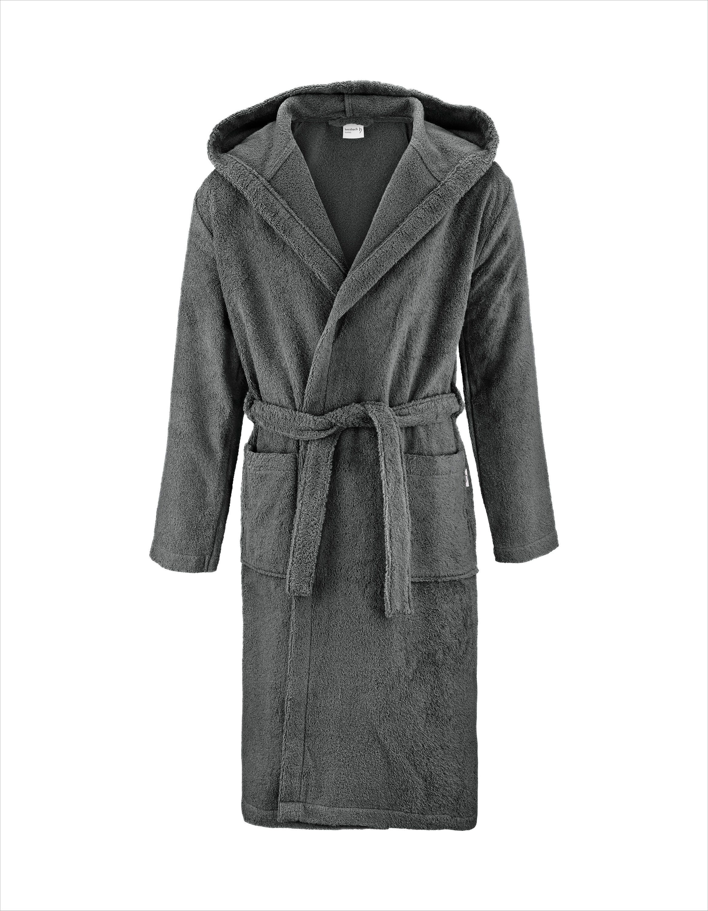 Herzbach Home Bademantel, knieumspielend, Baumwollmischung, mit Kapuze, Sch günstig online kaufen