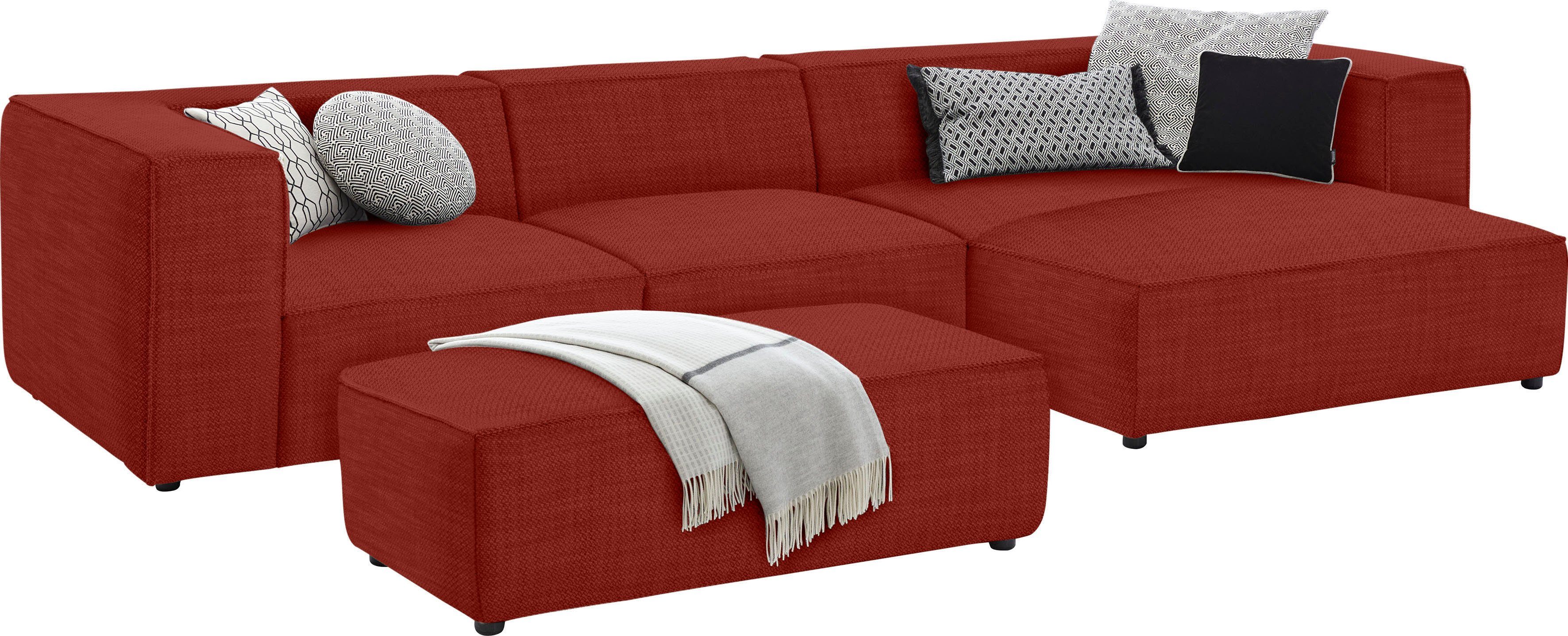 W.SCHILLIG Ecksofa around-the-block, mit eleganter cm Biese, Breite mit 341 Federkern