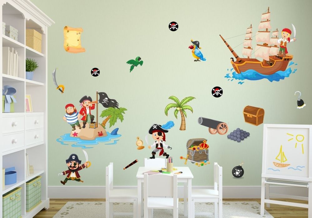 nikima Wandtattoo 063 Wandtattoo Pirat - 750 x 420 mm (PVC-Folie) günstig online kaufen