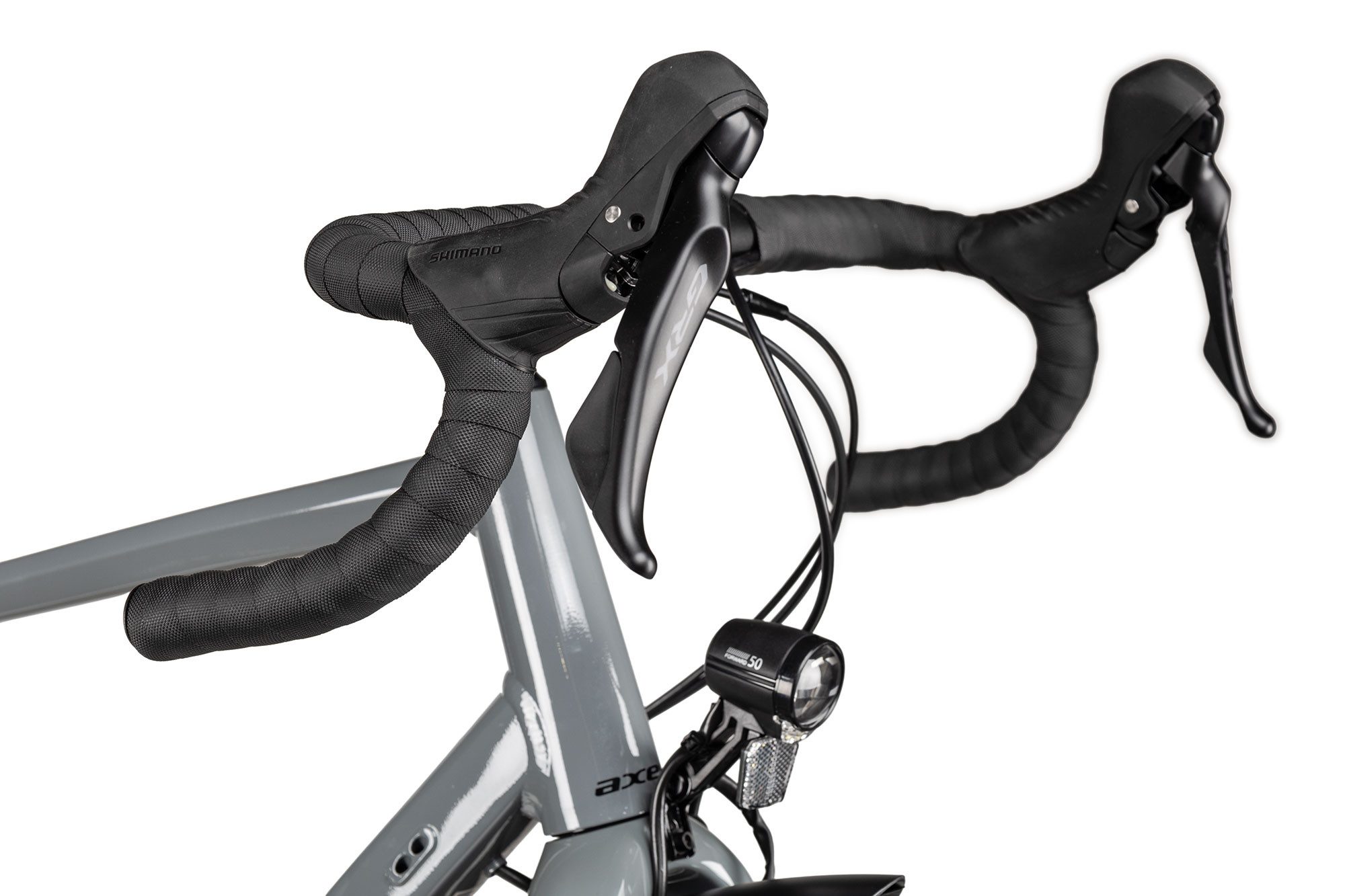 Axess Gravelbike CREED ADV EQ, 12 Gang Shimano GRX RD-RX822, 12-Speed, Shadow Plus Schaltwerk, Kettenschaltung, hydraulische Scheibenbremse schwarz/grau
