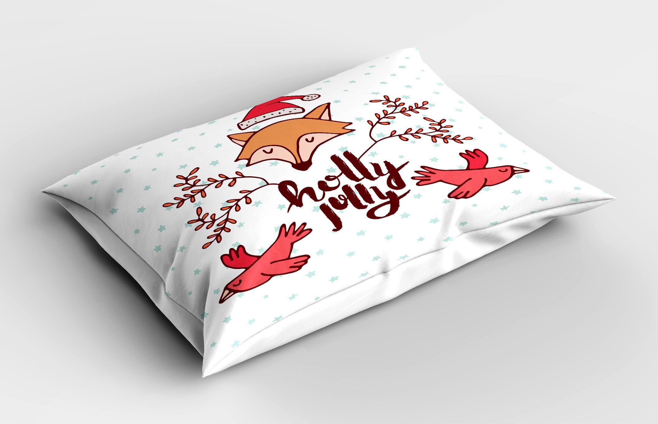 Kissenbezüge Dekorativer Standard Holly Jolly Fox Stück), Kissenbezug, Weihnachts King Weihnachten Size Gedruckter (1 Abakuhaus