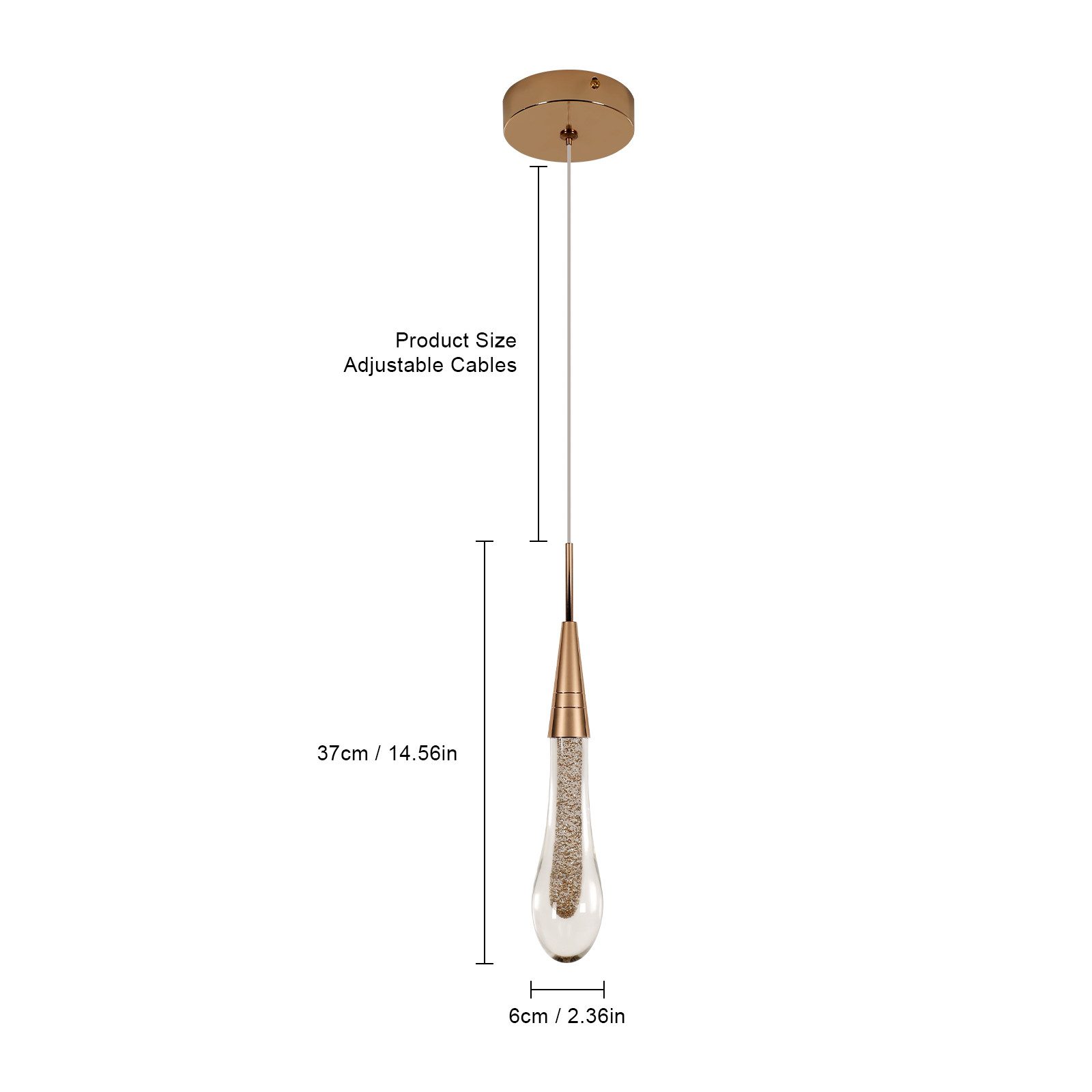 Goeco LED Kronleuchter Wassertropfen-Kronleuchter, goldene Glaslampe, günstig online kaufen