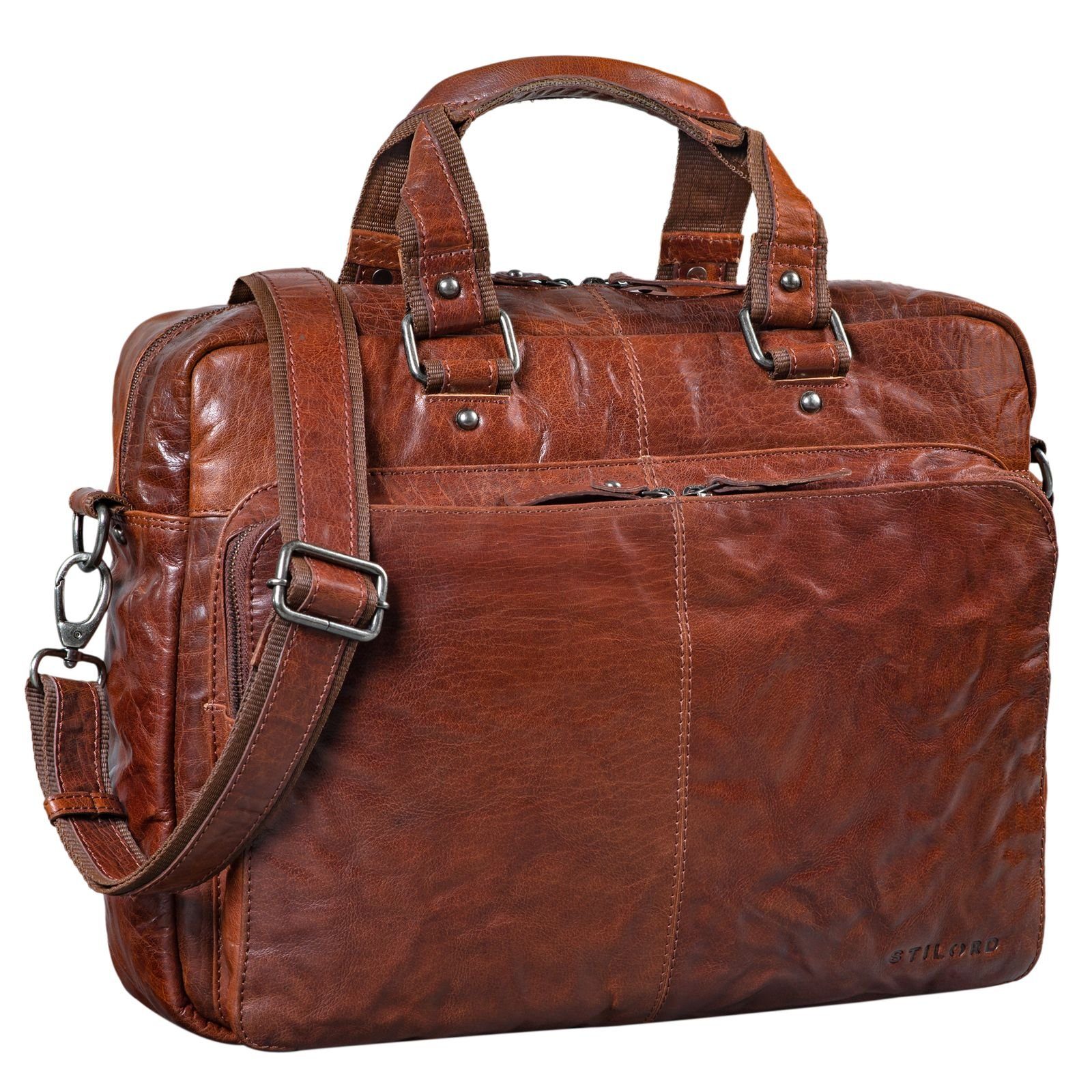 STILORD Laptoptasche "Gero" Ledertasche Vintage groß
