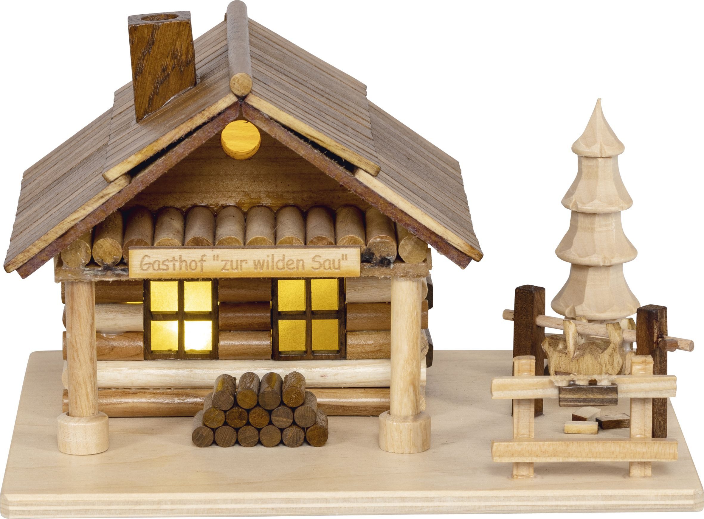 Saico GmbH Seiffen Räucherofen Räucherhaus Zur Wilden Sau BxHxT 18x15x12cm NEU