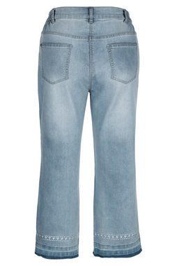 MIAMODA 5-Pocket-Jeans 3/4-Jeans Slim Fit Stickereien 5-Pocket