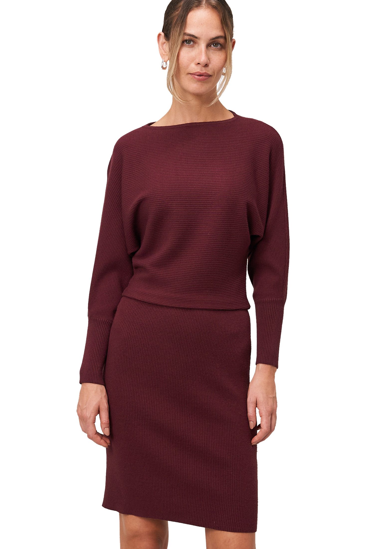 Zero Strickkleid Damen Strickkleid mit U-Boot Ausschnitt Plain/ohne Details günstig online kaufen