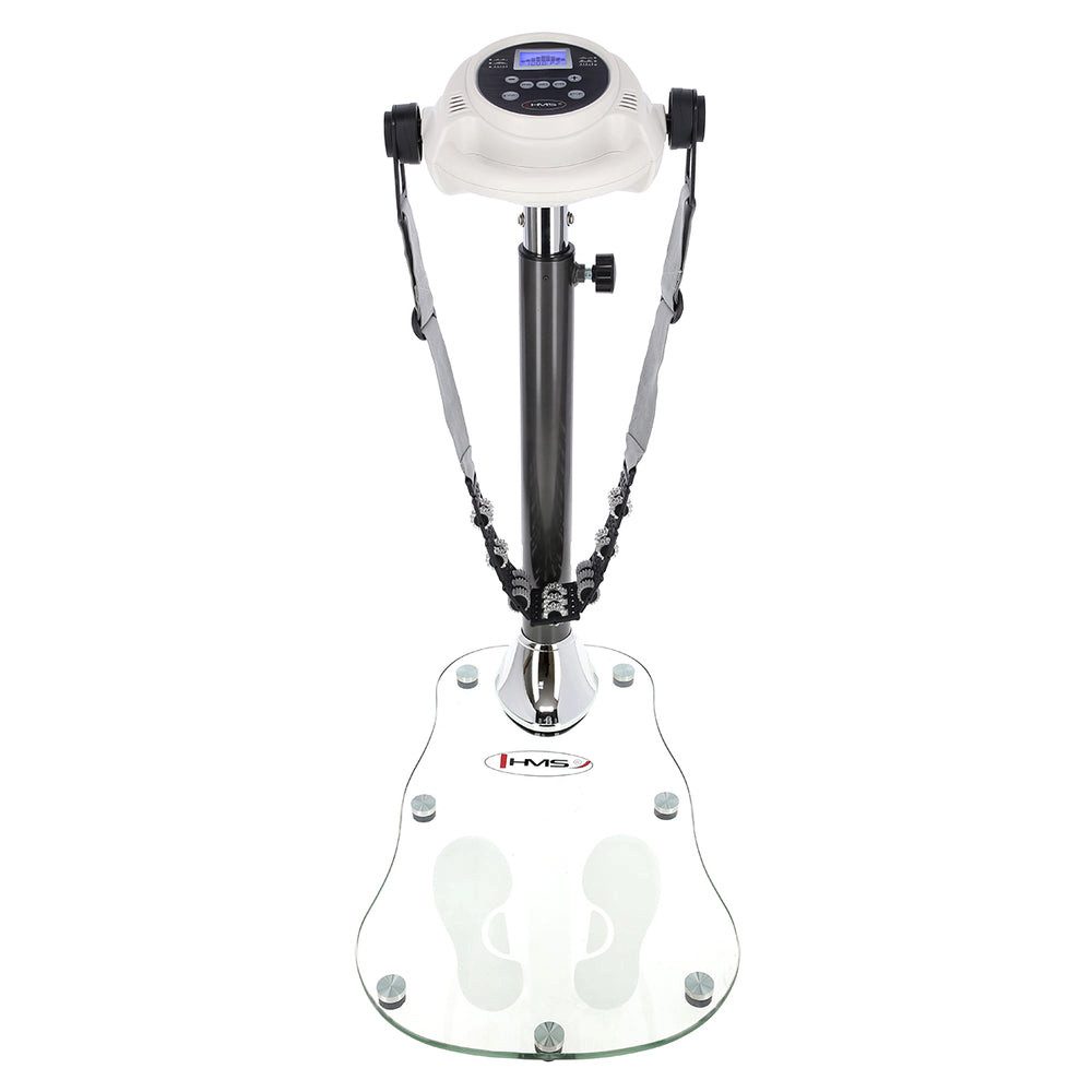 HMS Bandmassagegerät Vibrationsmassagegerät Rüttelgerät Cellulitemassage, 100.0 W, 20 Intensitätsstufen, (Spar-Set, 1-tlg., 80 x 48 cm universell), 6 Programme, 20 Stufen, 3 Massagebänder, LCD