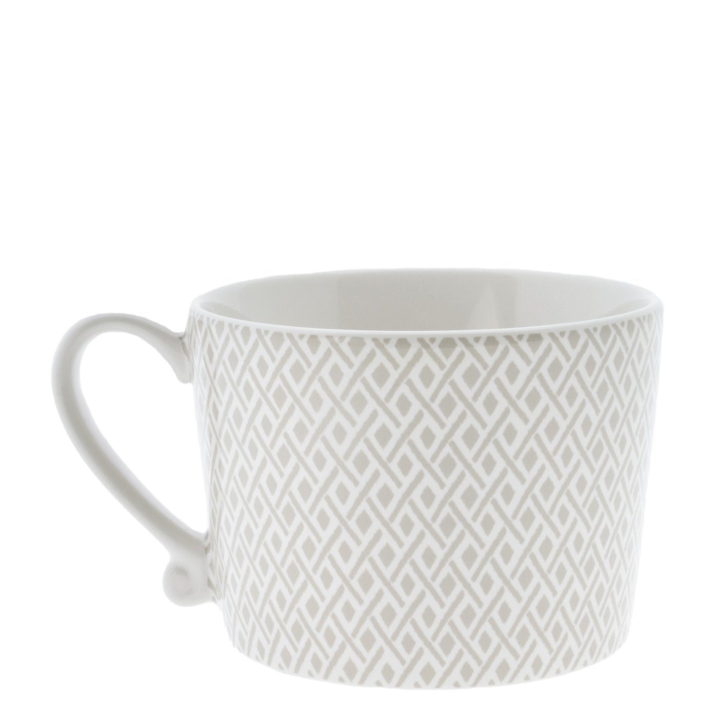 (RJ/CUP Tasse BT), mit Bastion Keramik Keramik, handbemalt 112 titane Little Check Tasse Henkel Collections weiß