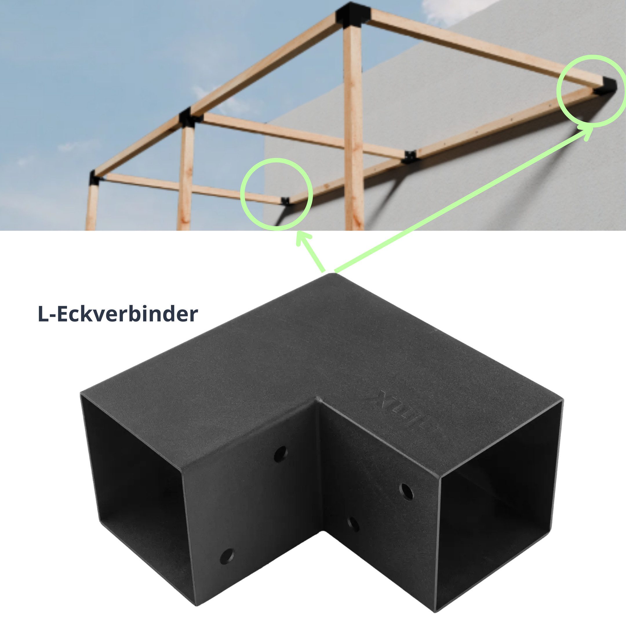 CLIP`N`SHADE Pfostenbeschlag Pfostenverbinder für 100x100 mm Eckverbinder Pfostenbeschlag