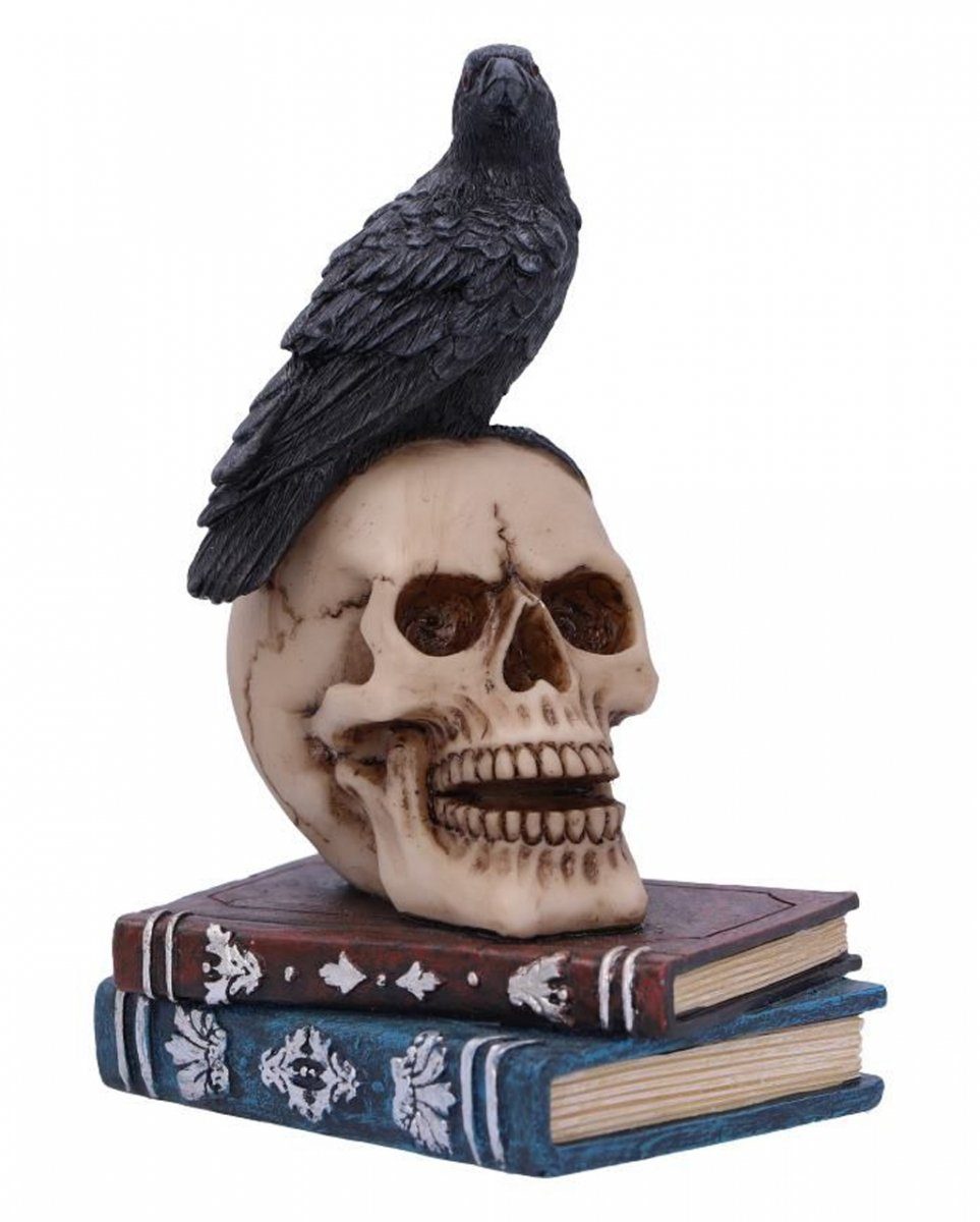 Horror-Shop Dekofigur Raven's Spell Rabe auf Totenkopf Gothic Dekofigur