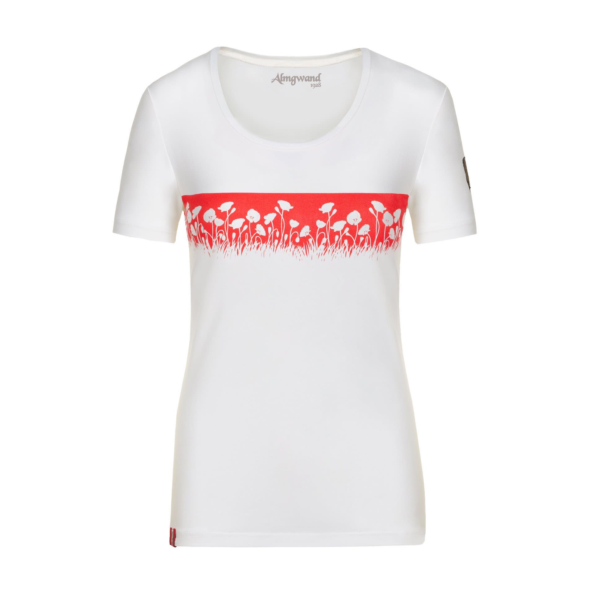 Almgwand T-Shirt Almgwand W - Breitenalm White Kurzarm-Shirt Damen Red