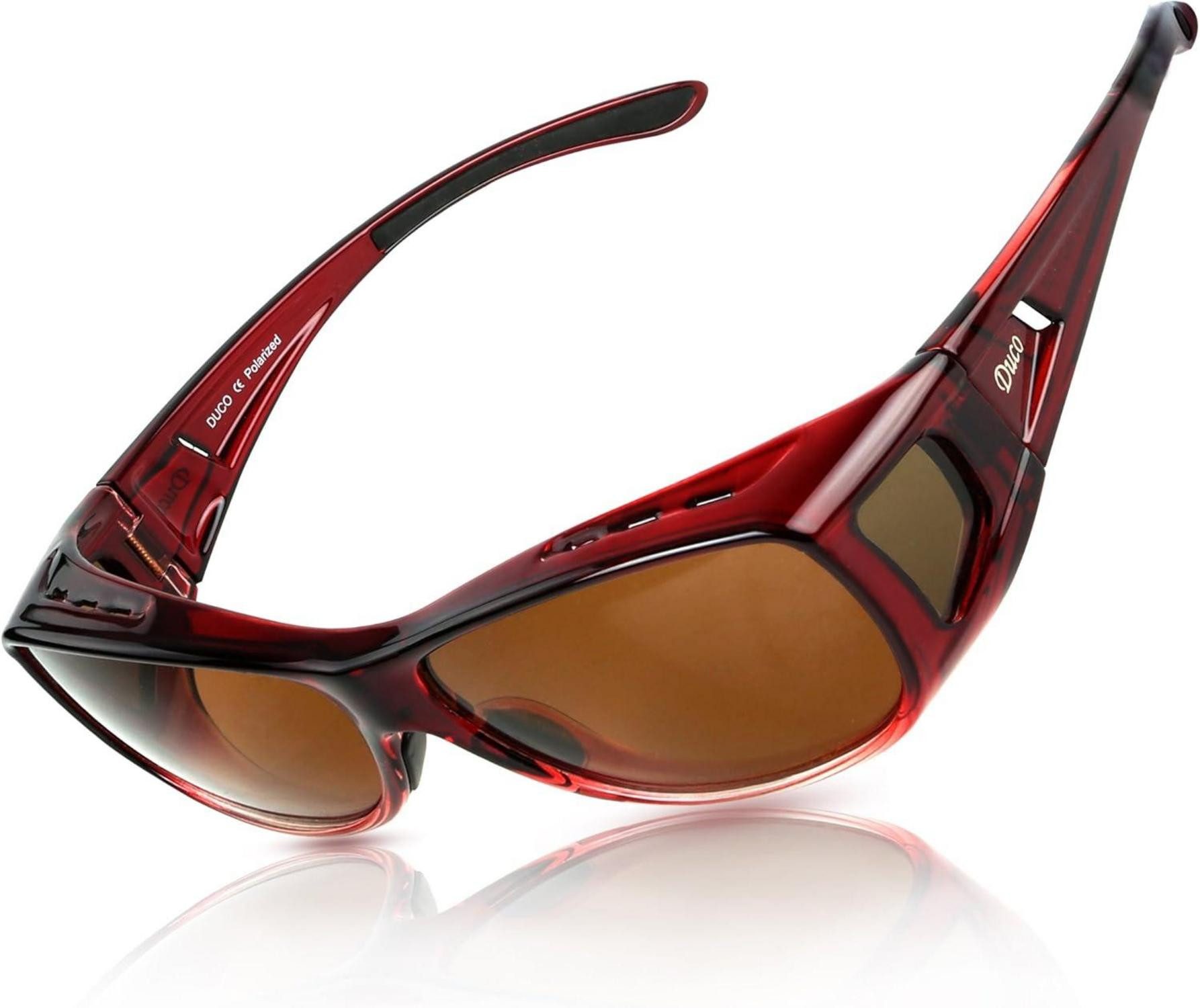 Sonnenbrille Polarisierte Sonnenbrille UV400 Schutz Wrap Around Überbrille - Wein