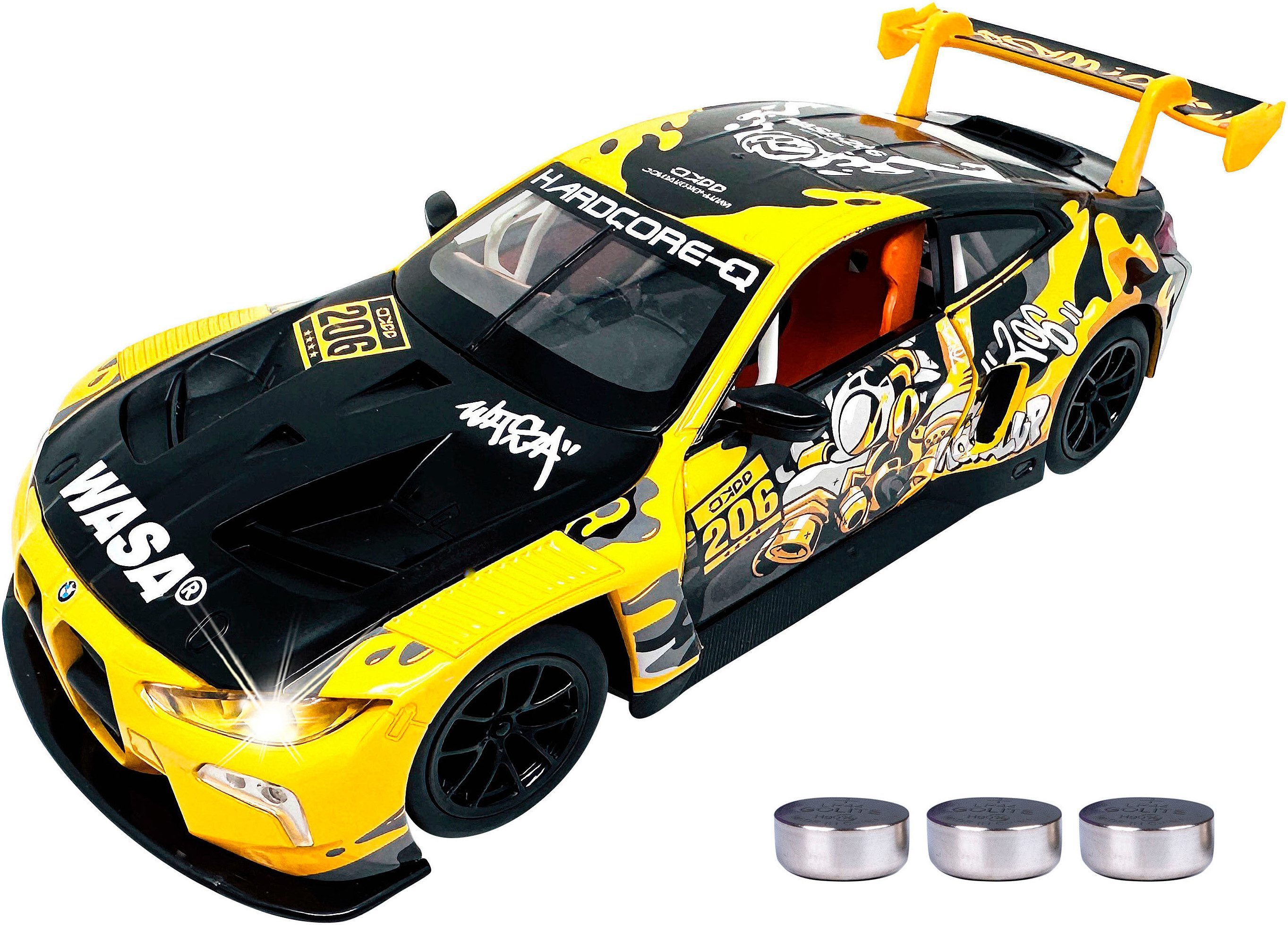 Jamara Spielzeug-Auto Diecast, BMW M4 GT3 inklusive Batterien, LED Licht; Maßstab 1:24