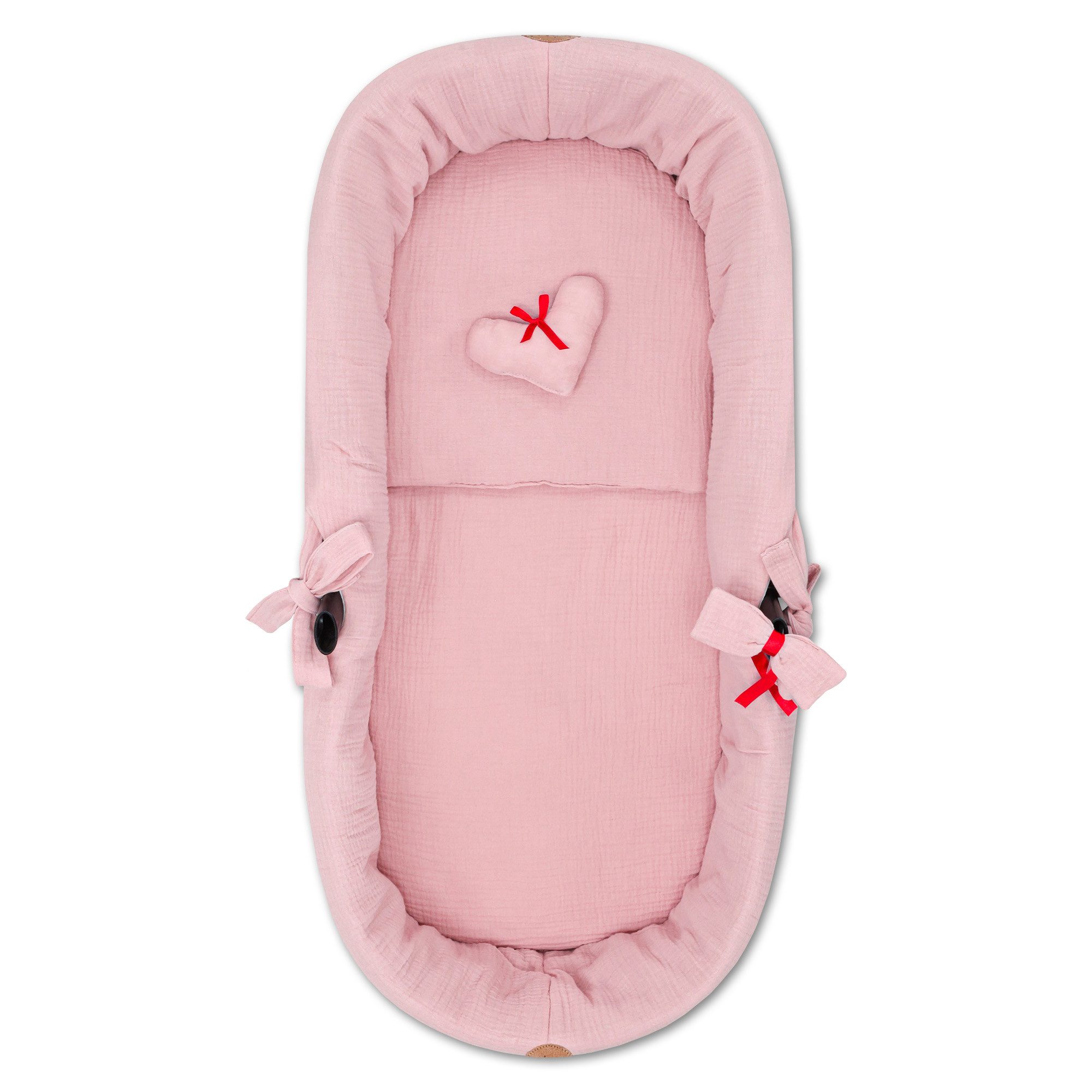 Totsy Baby Kinderwagen-Bezug Stubenwagen Umrandung Musselin Nestchen Set 3tlg Kissen Einlage Baby