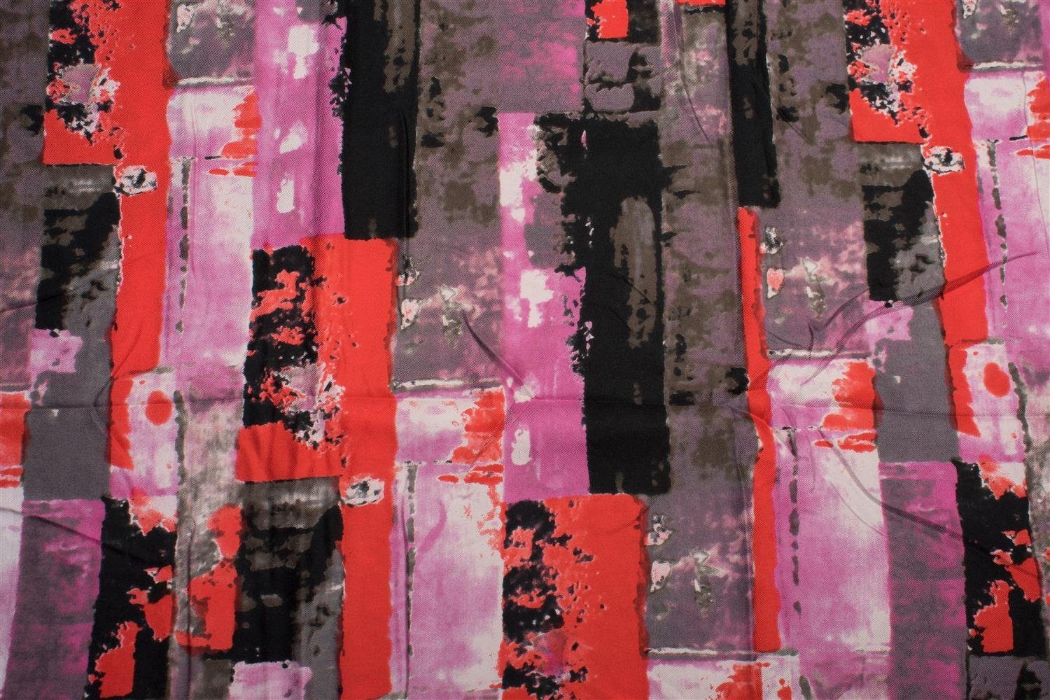 mit (1-St), abstraktem Grau-Rosa-Rot styleBREAKER Pinselstrich Modeschal, Muster Schal