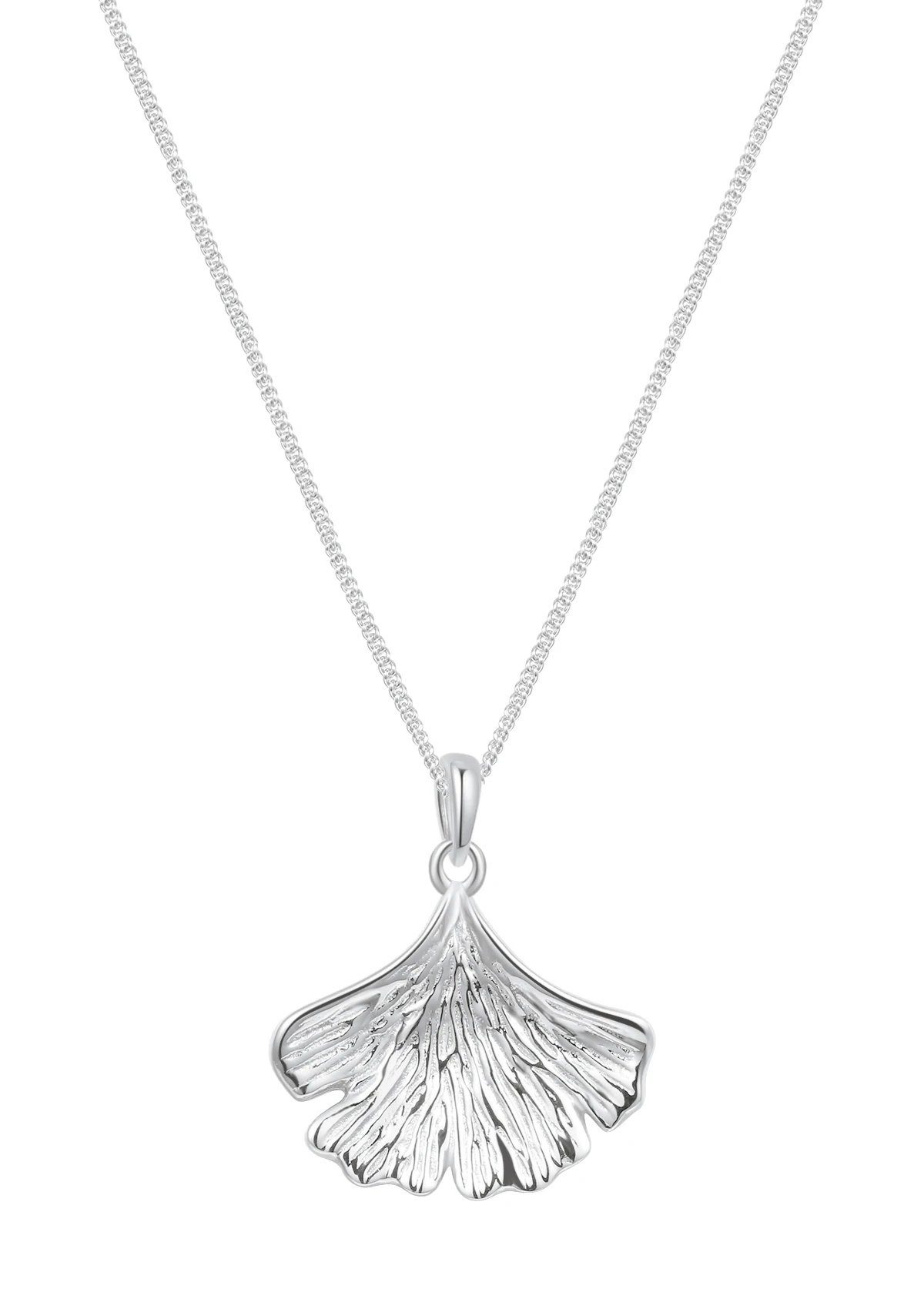 Hey Happiness Kette mit Anhänger Silber 925 Damen Ginkgo, 18K Vergoldet Cha günstig online kaufen