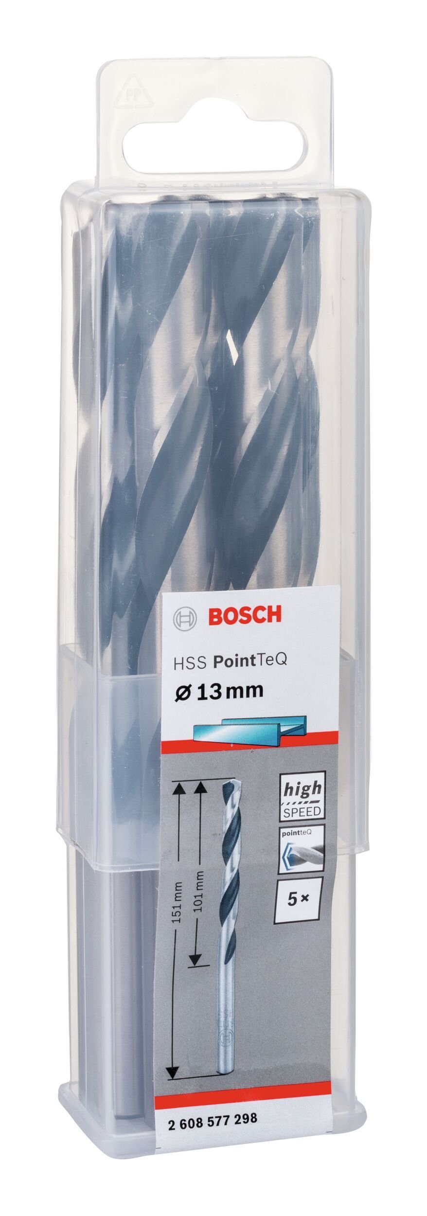 - BOSCH (5 338) Metallspiralbohrer (DIN mm 5er-Pack 13 - Stück), HSS Metallbohrer, PointTeQ