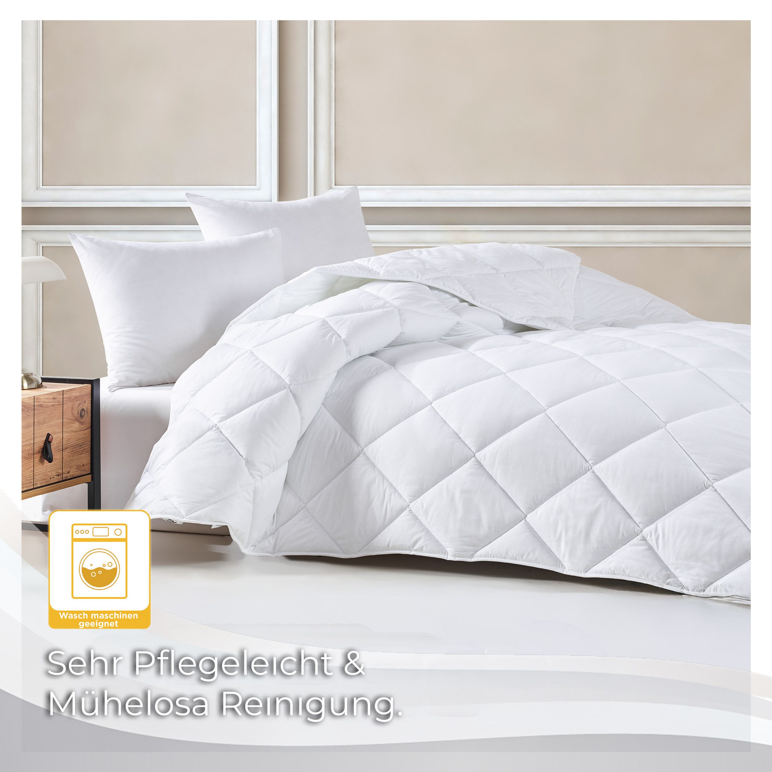 Nordqueen Schlafkissen Nordqueen ergonomisches Mikrofaser Kissen 80x80 cm