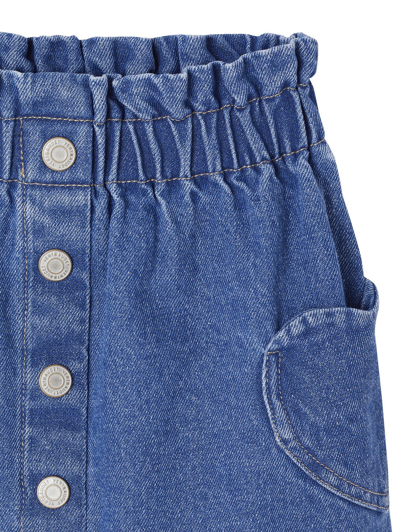 vertbaudet Minirock Mädchen Jeansrock mit Herztasche
