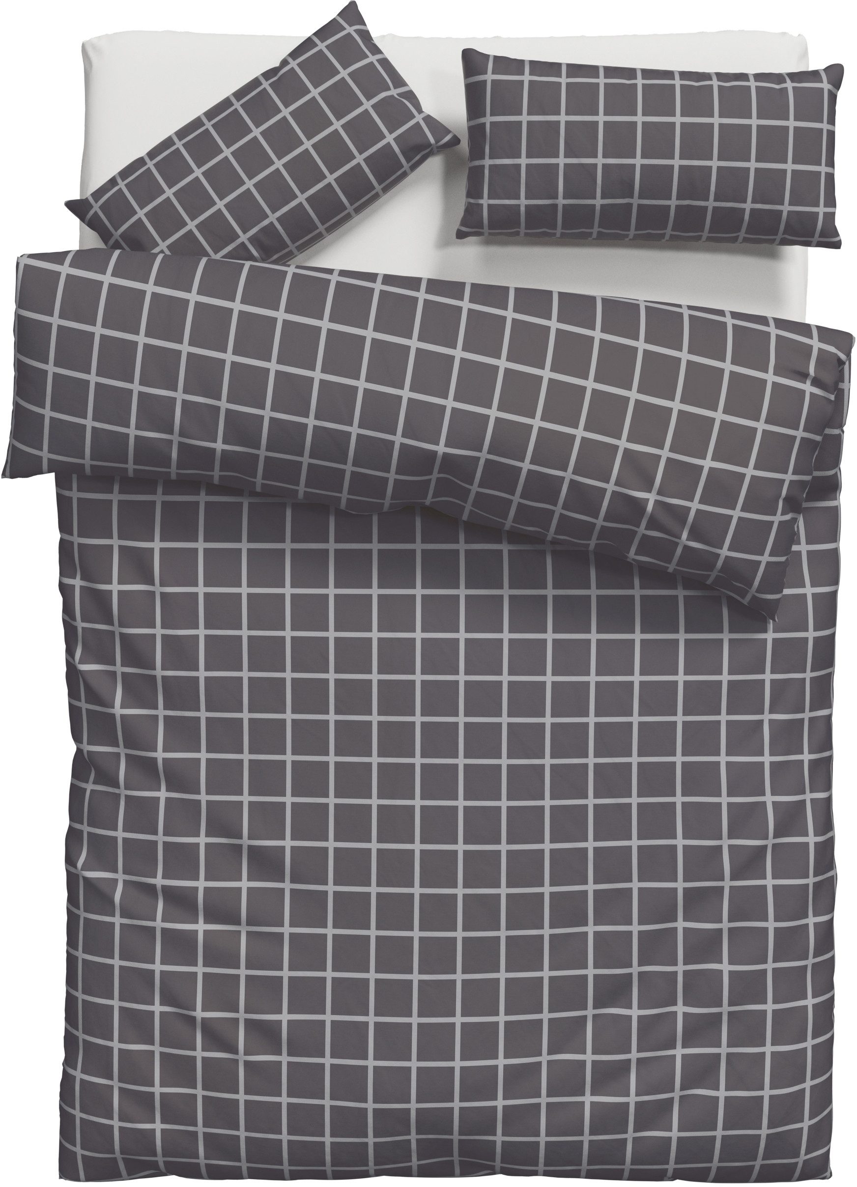 OTTO home Bettwäsche Eemil, Renforcé, 2 teilig, karierte Bettwäsche, 100% Baumwolle, ab Gr. 135x200 cm