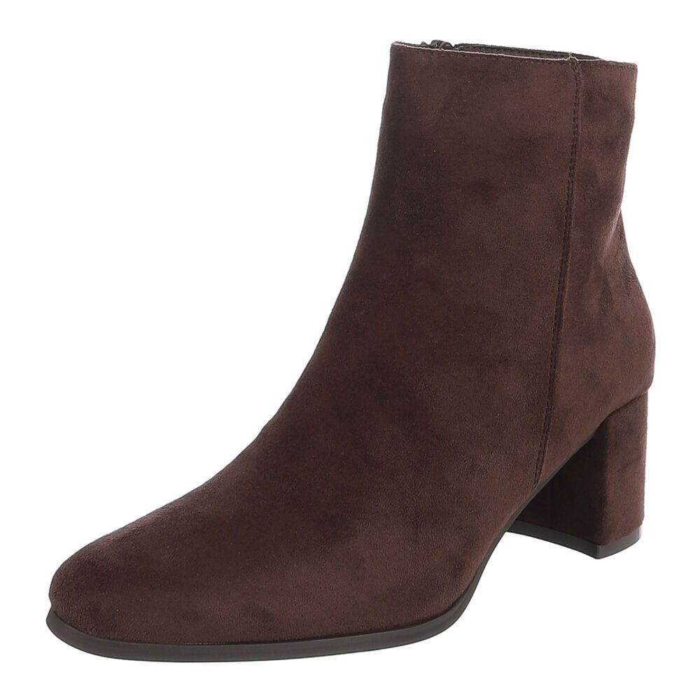 Damen Ankle Boot mit Blockabsatz und Schlupfdesign Stiefelette